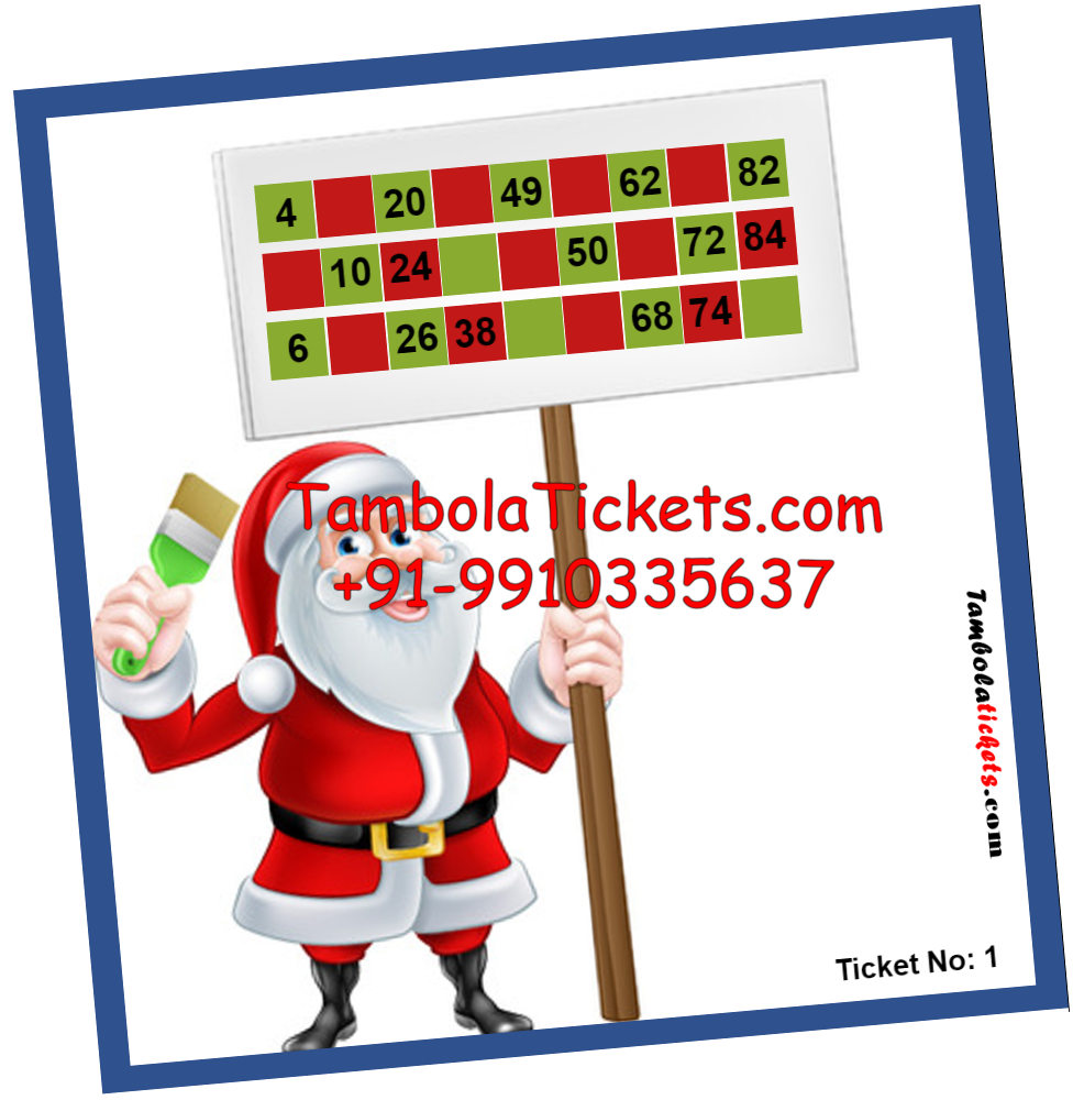 Christmas Theme Tambola Housie Bingo Ticket V2