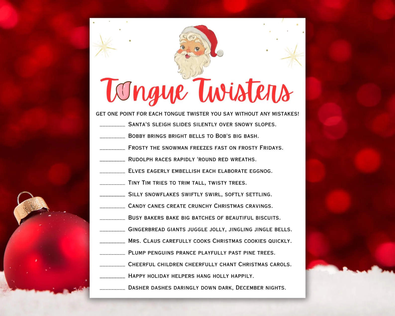 Christmas Tongue Twisters Christmas