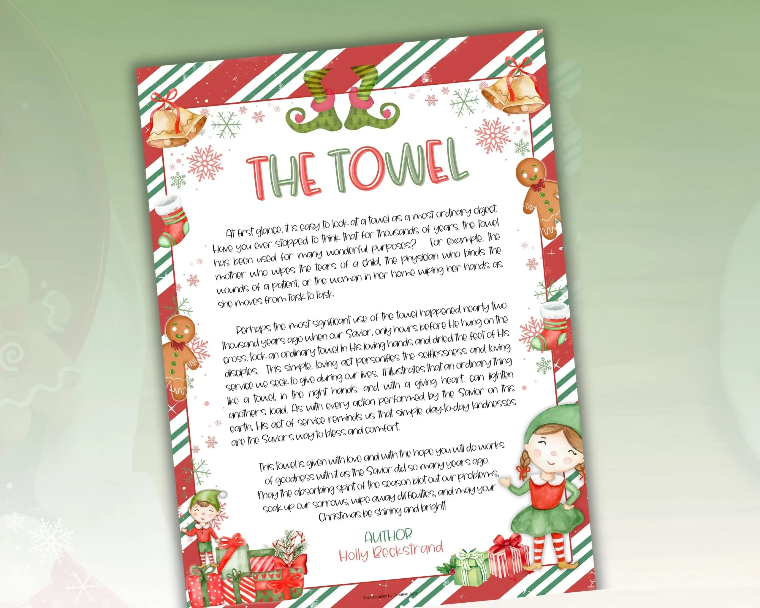 Christmas Towel Story Printable