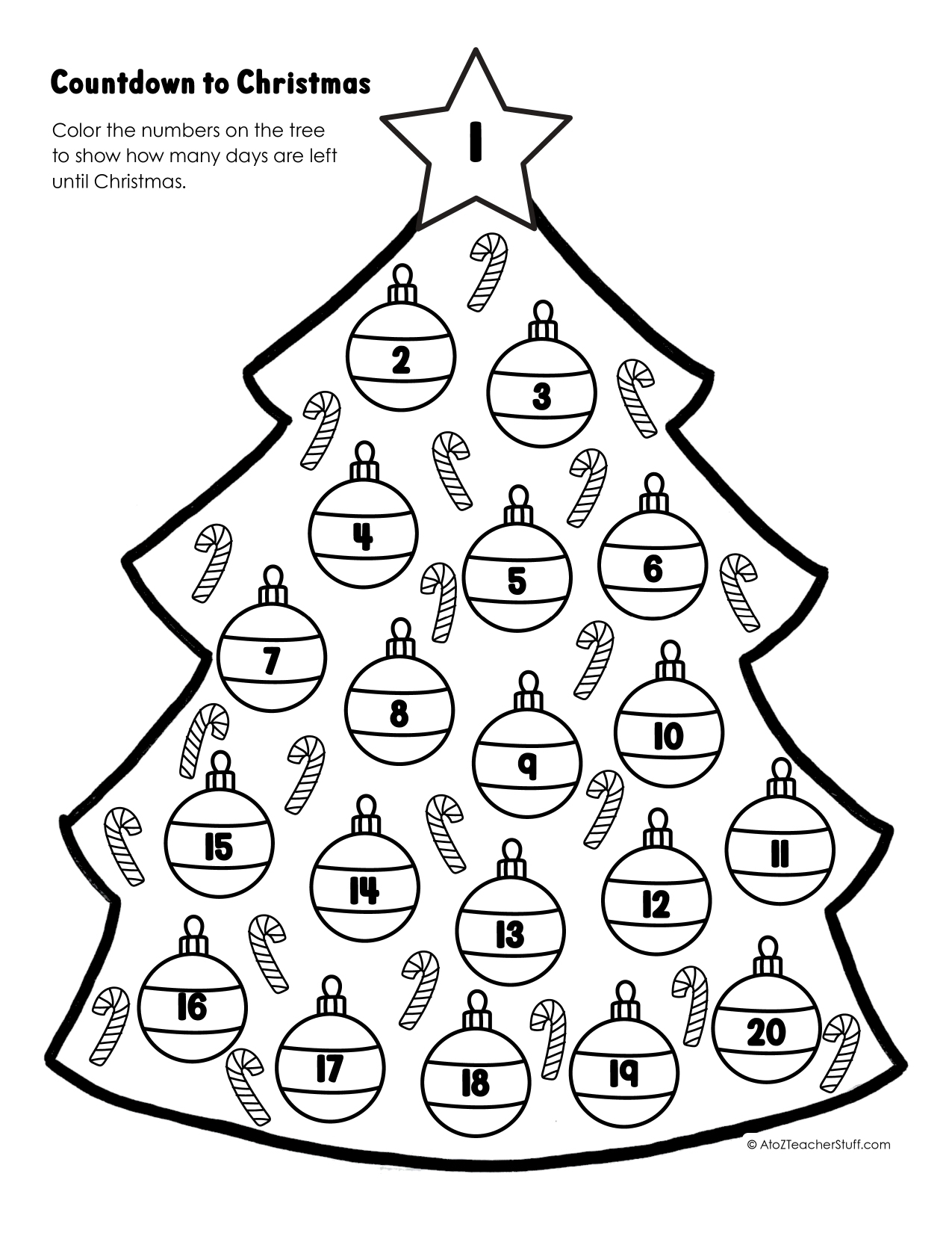 Christmas Tree Countdown Printable Christmas Tree Countdown Printable