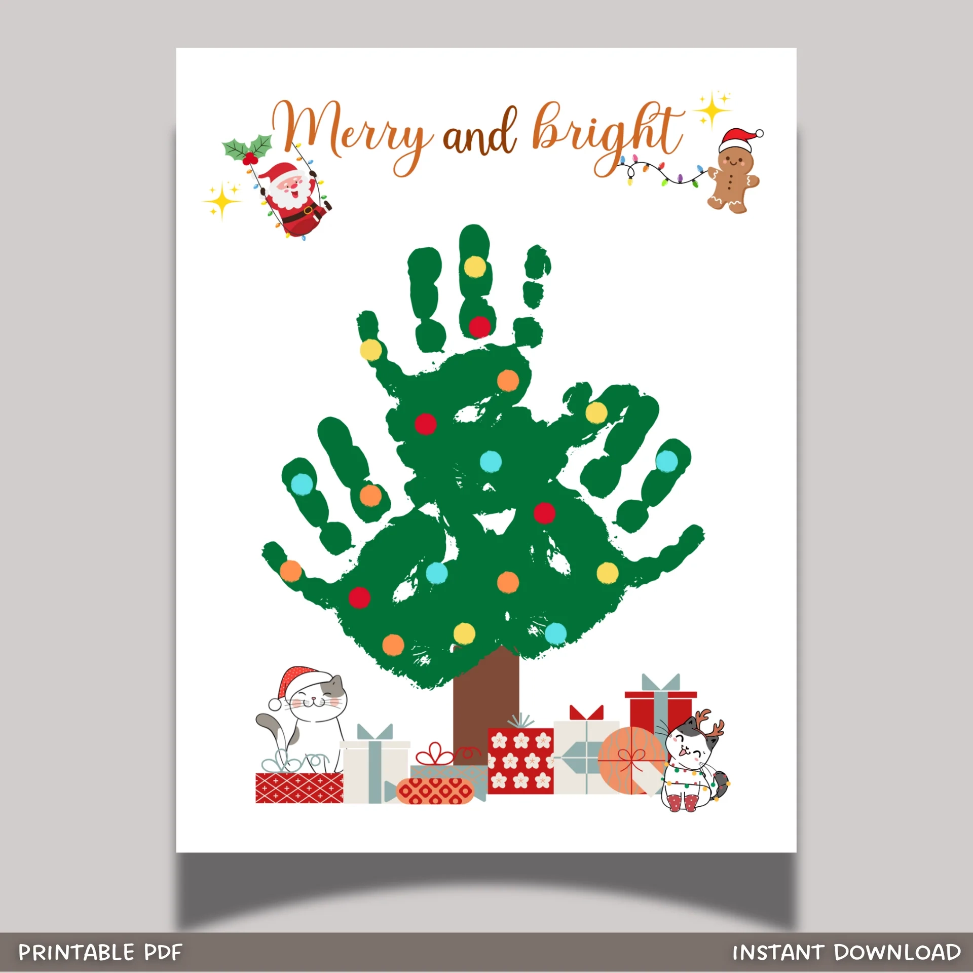 christmas tree handprint printable