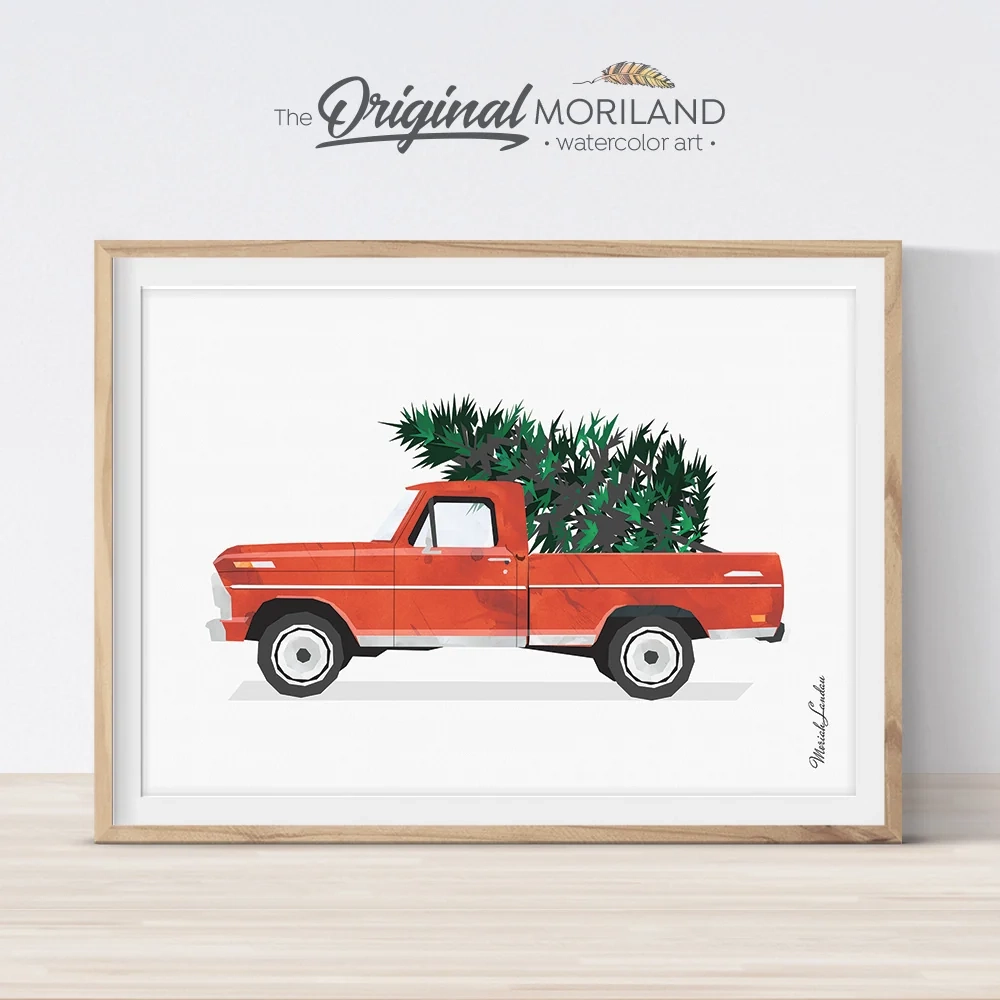 Christmas Truck Print Printable Art Christmas Truck Print Printable Art