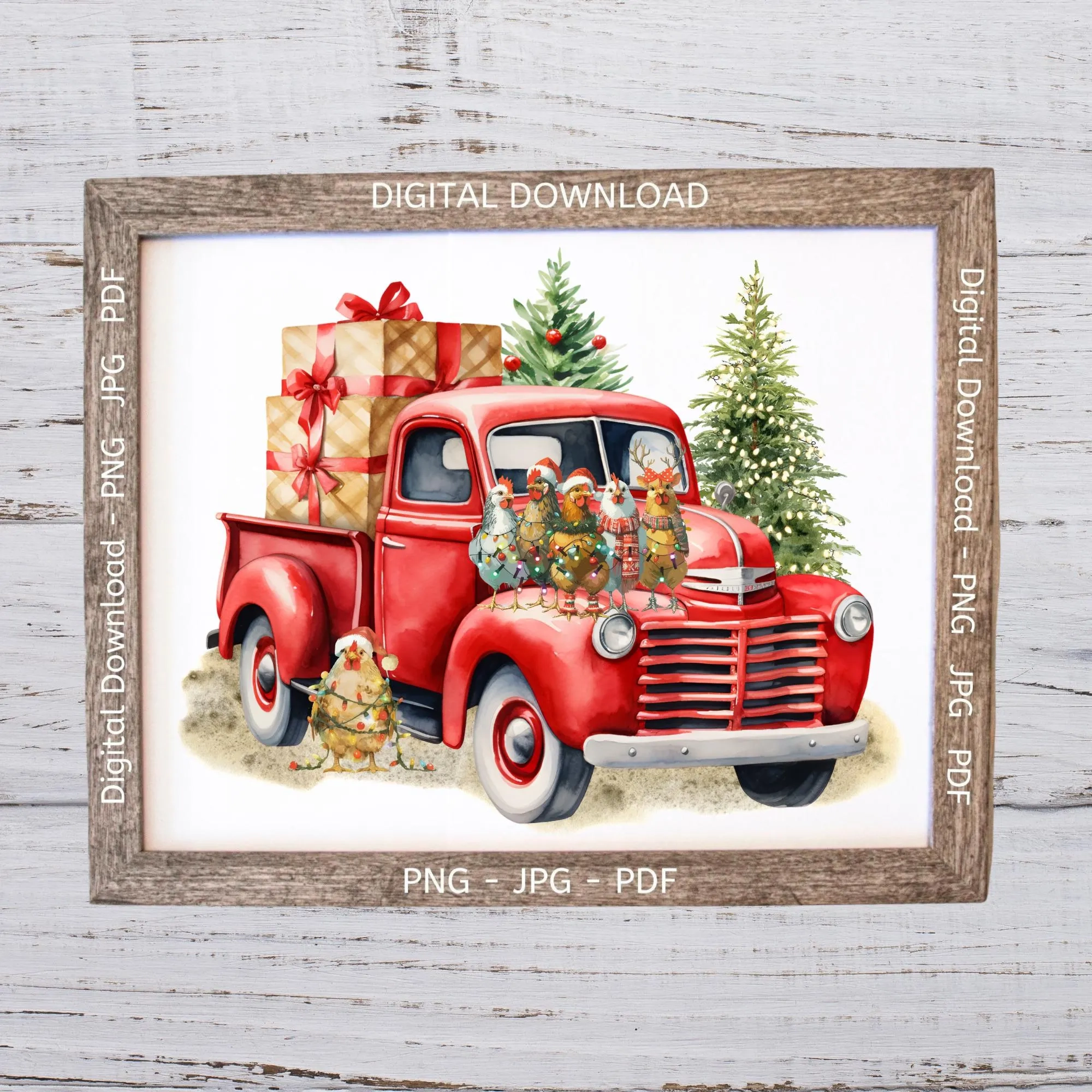 Christmas Truck Printable Red Truck With