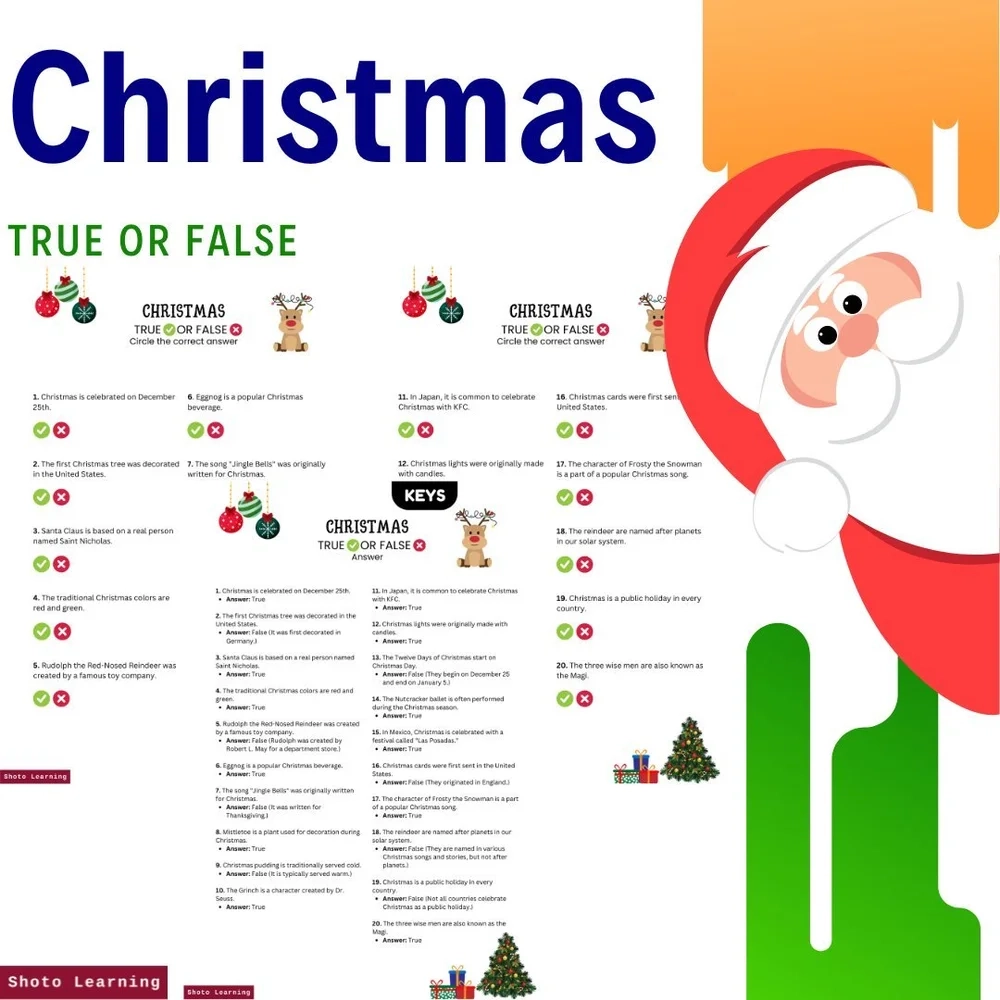 Christmas True Or False Christmas True Or False