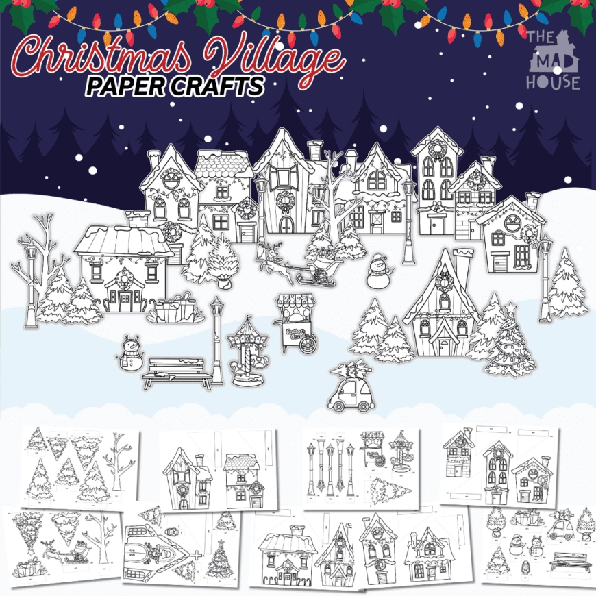 Christmas Village Paper Craft Printable