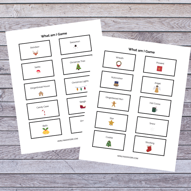 Christmas What Am I Printable Game