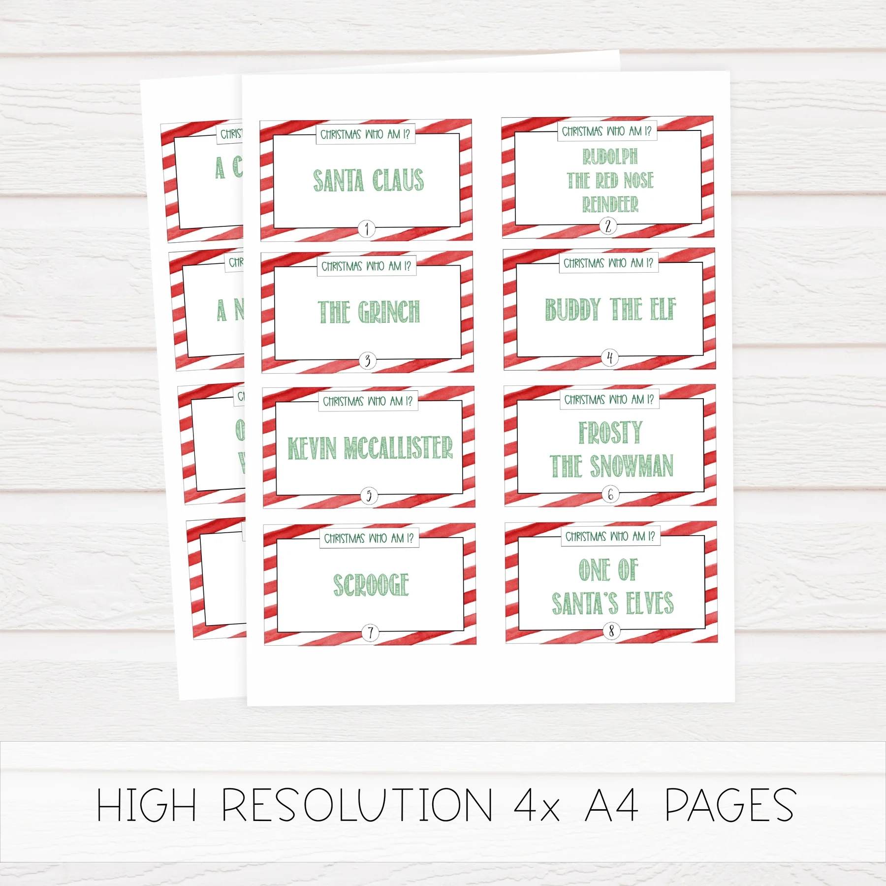 who am i christmas game printable