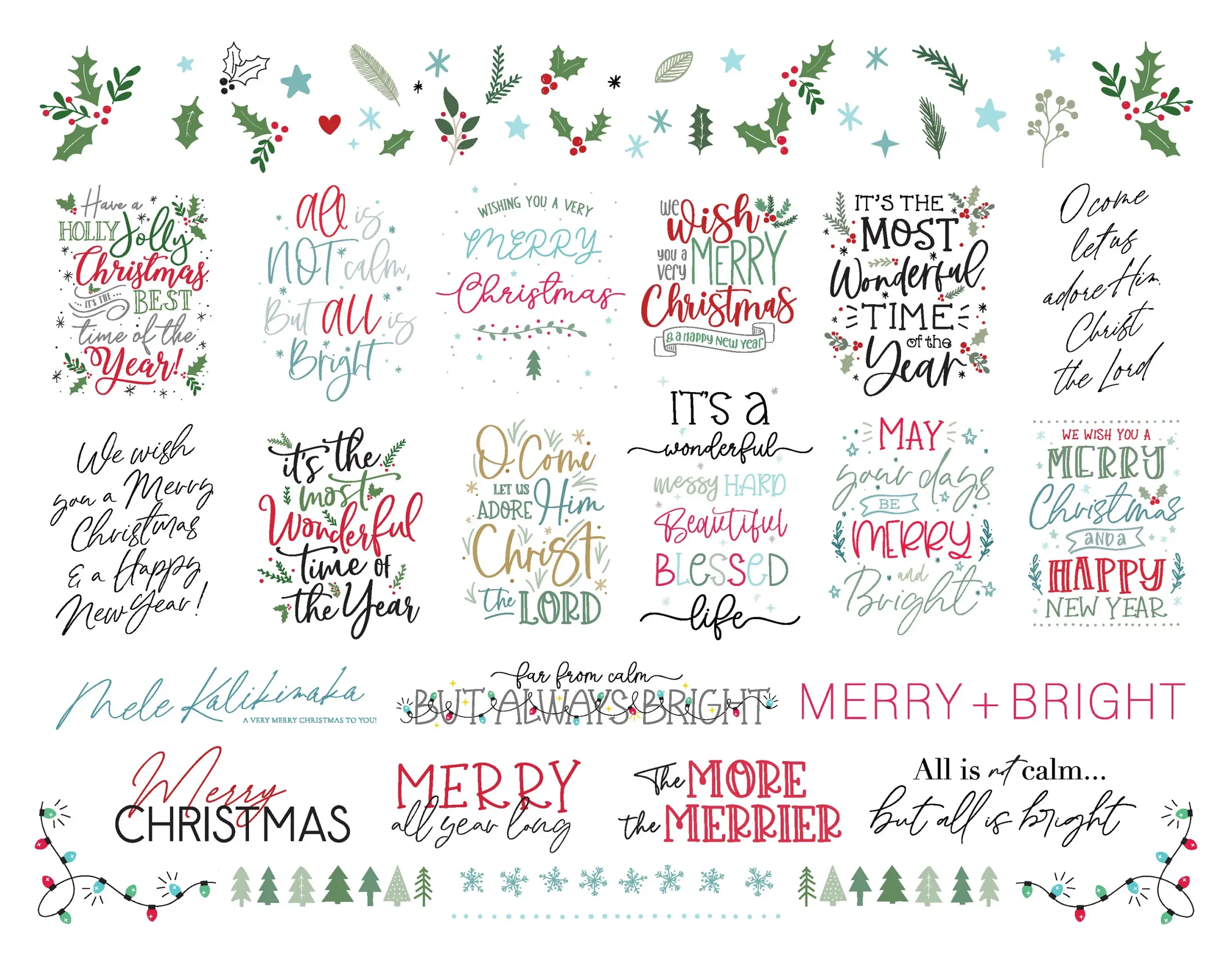 Christmas Word Art Svg Bundle Holiday