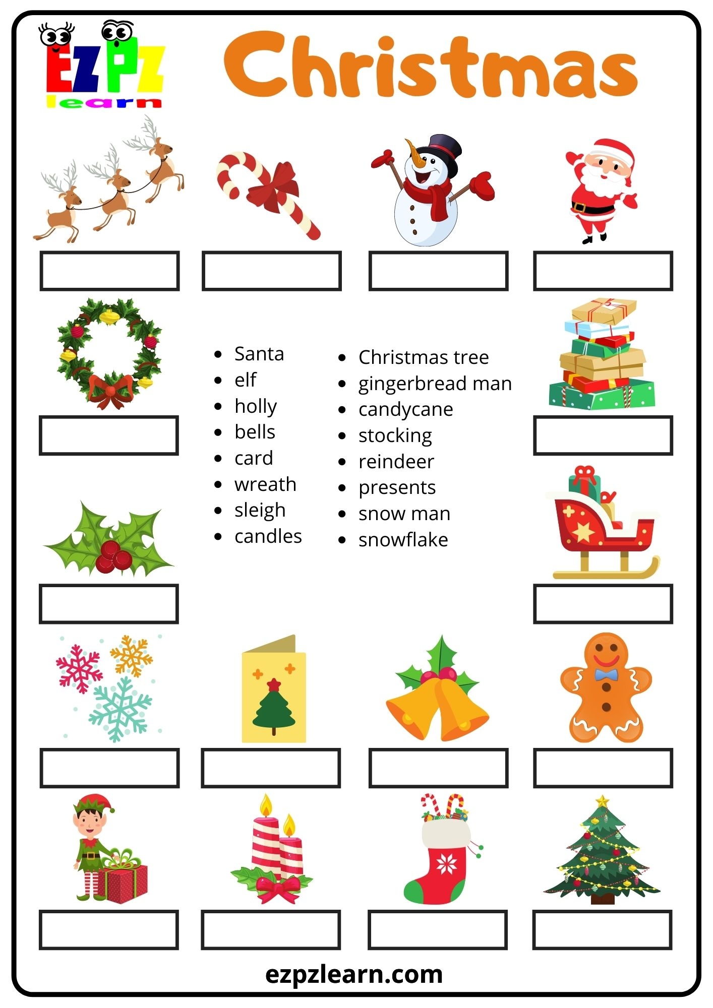 Christmas Word Match Christmas Word Match