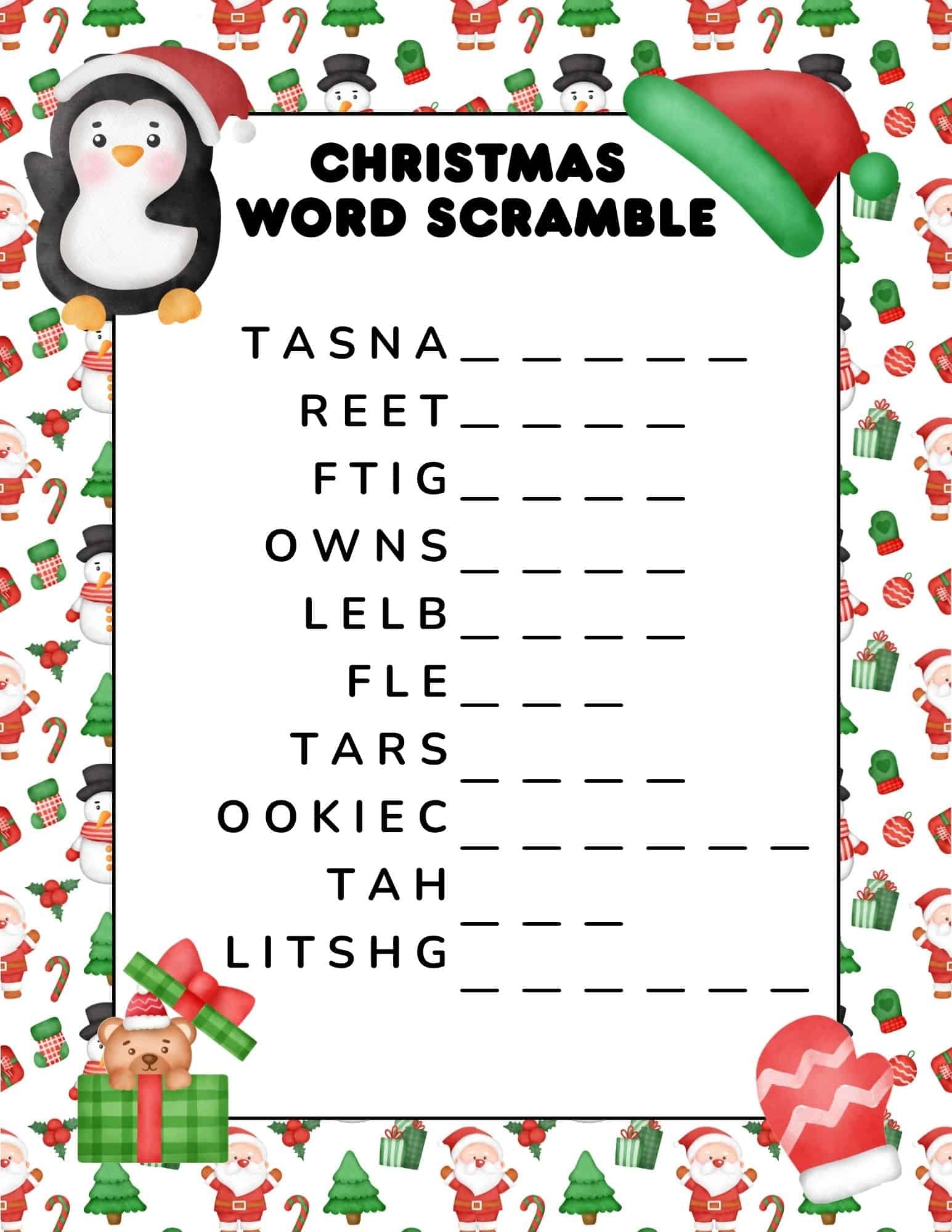 Christmas Word Scramble