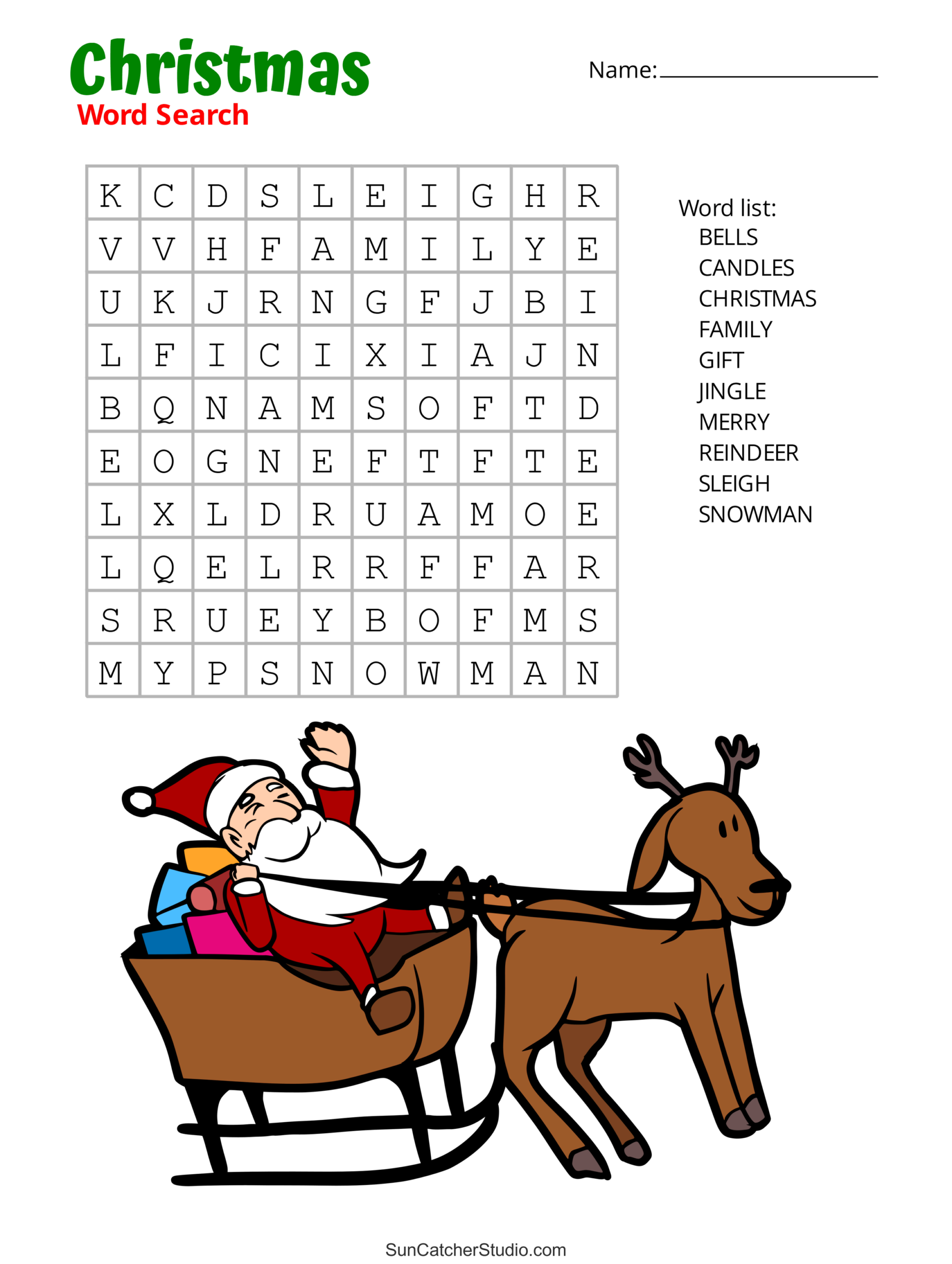 Christmas Word Search Christmas Word Search