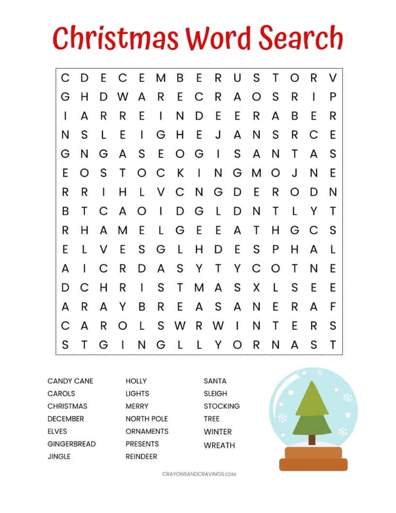Christmas Word Search Christmas Word Search