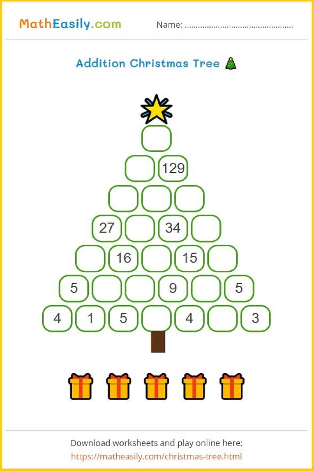 christmas algebra worksheets