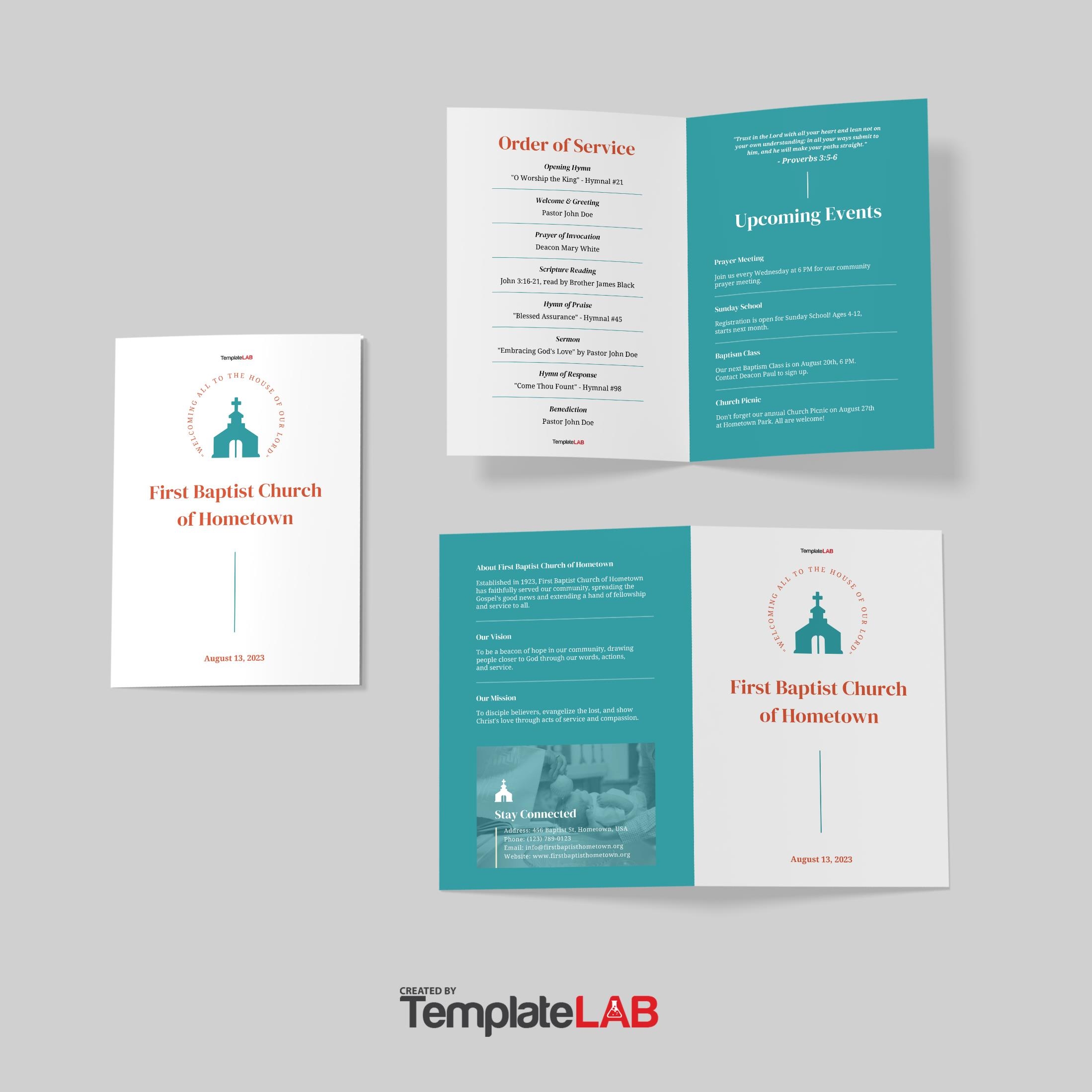 free printable church program template