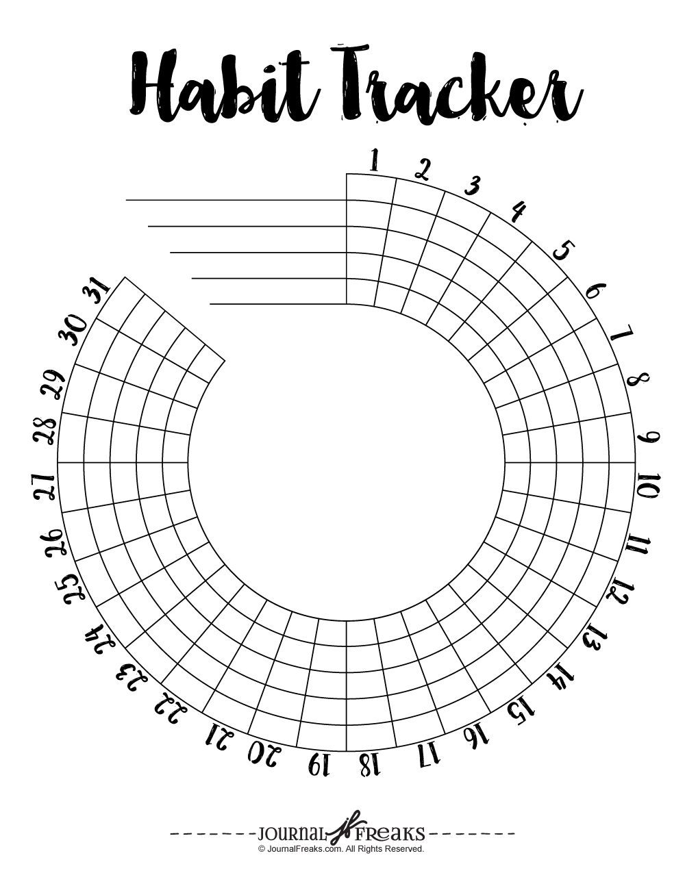 Circle Circular 31 Day Habit Tracker