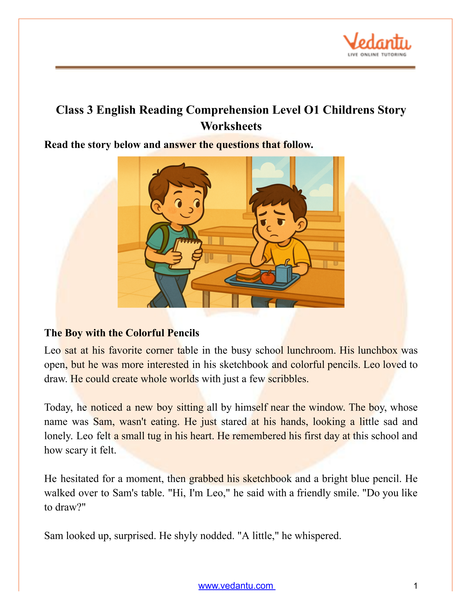 Class 3 Reading Comprehension Level O1 Childrens Story