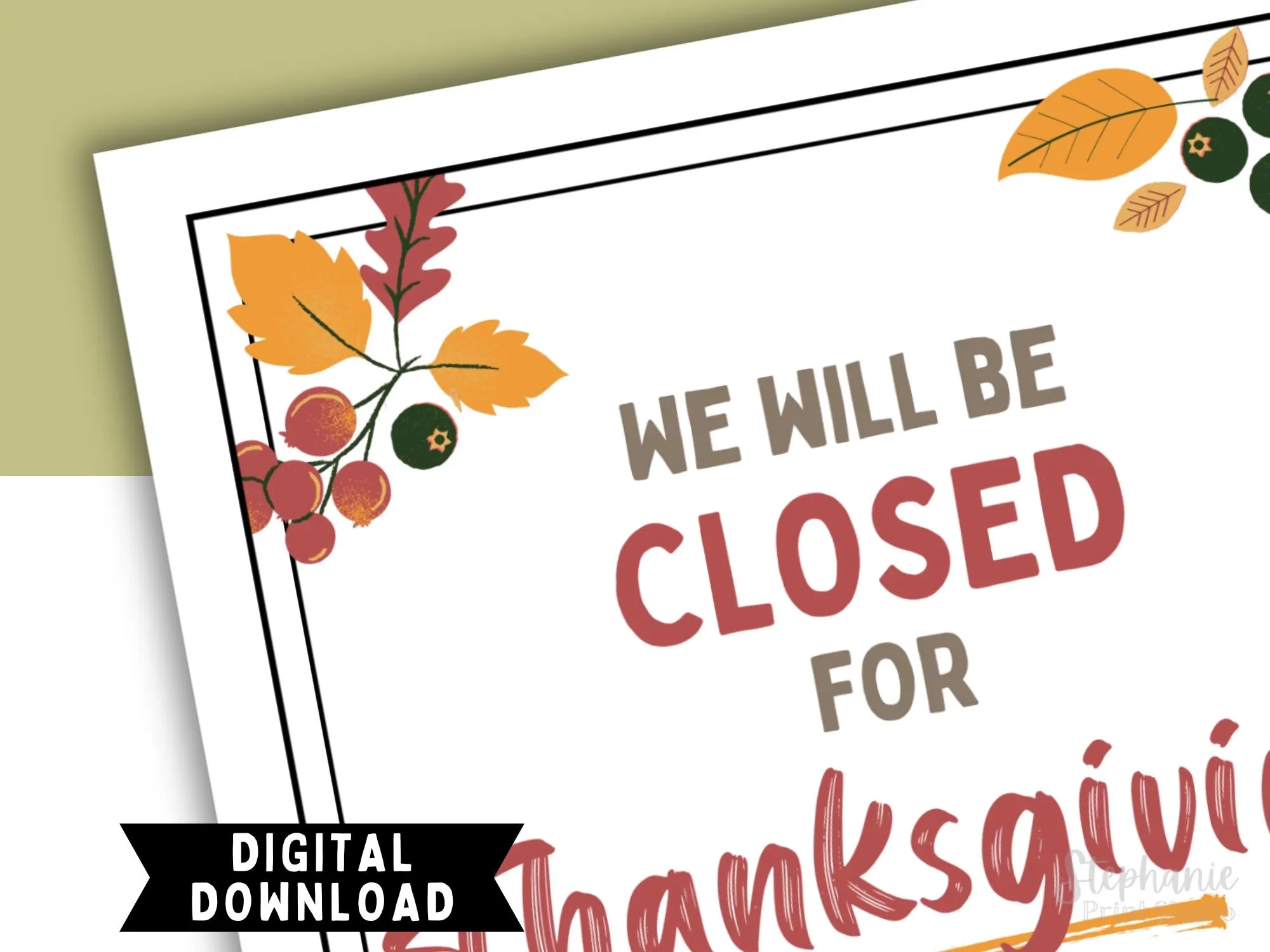 Closed For Thanksgiving Sign 2026 Closed For Thanksgiving Sign 2026