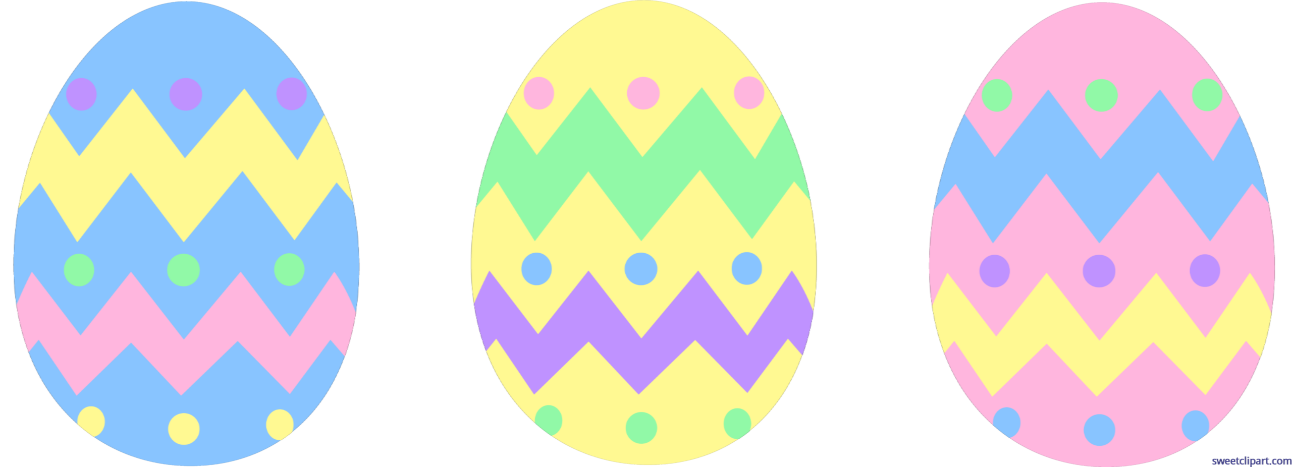 Colored Easter Eggs Trio Clip Art
