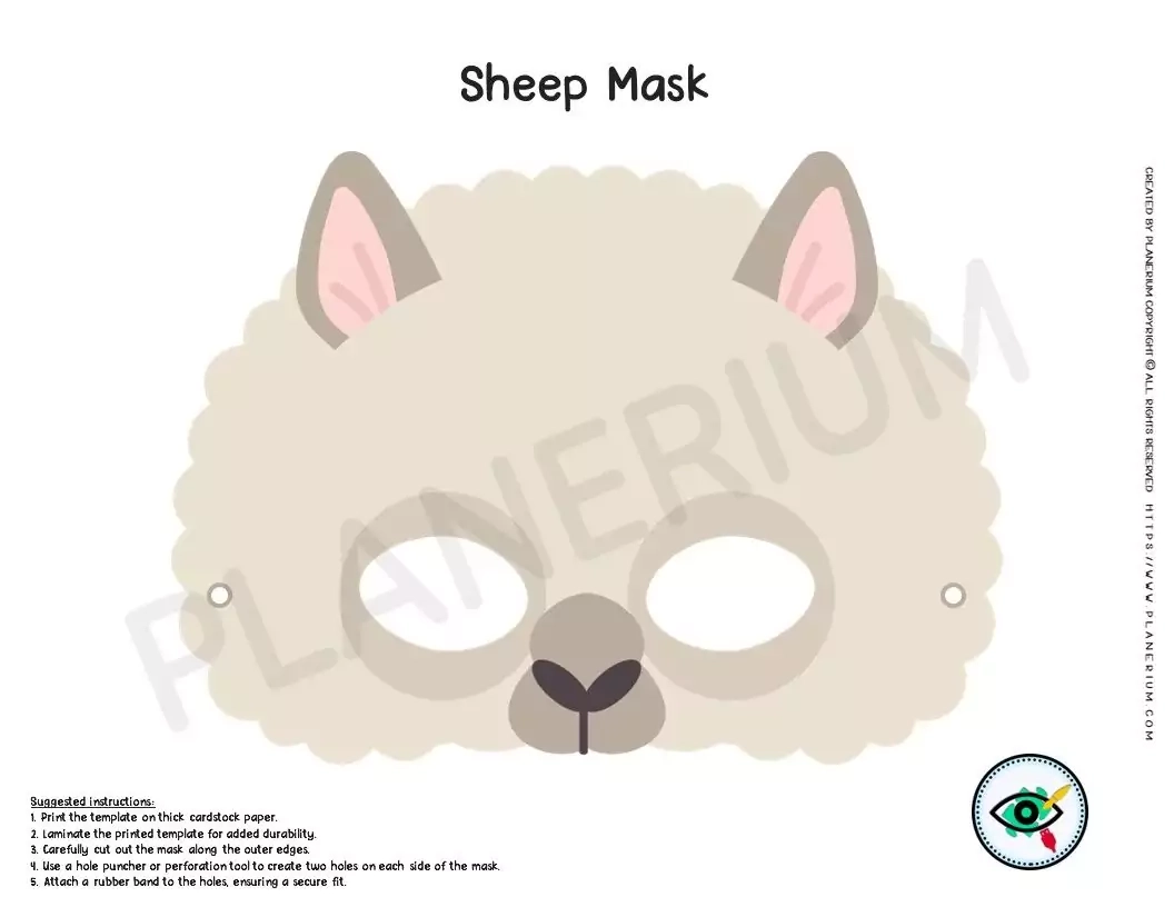 printable sheep mask template