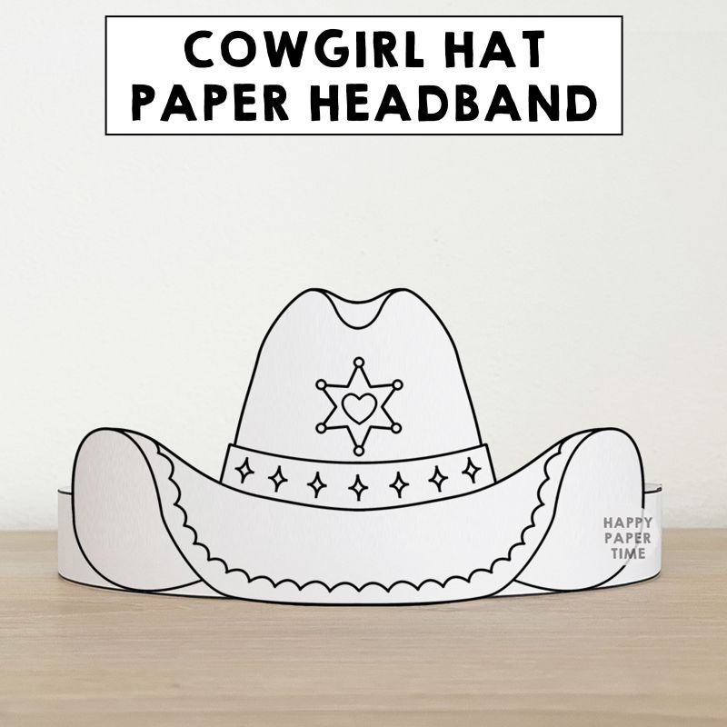 Cowgirl Hat Paper Crown For Coloring Cowgirl Hat Paper Crown For Coloring
