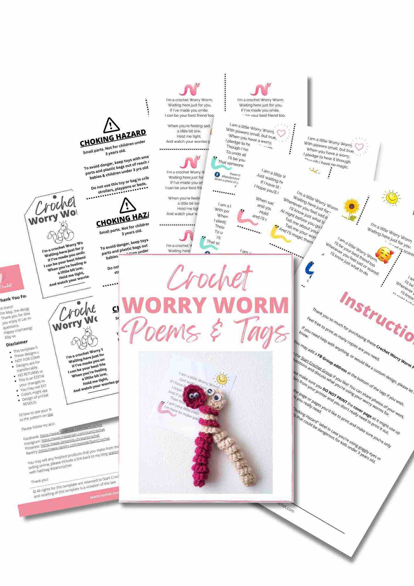 Crochet Worry Worm Pattern Poem Free