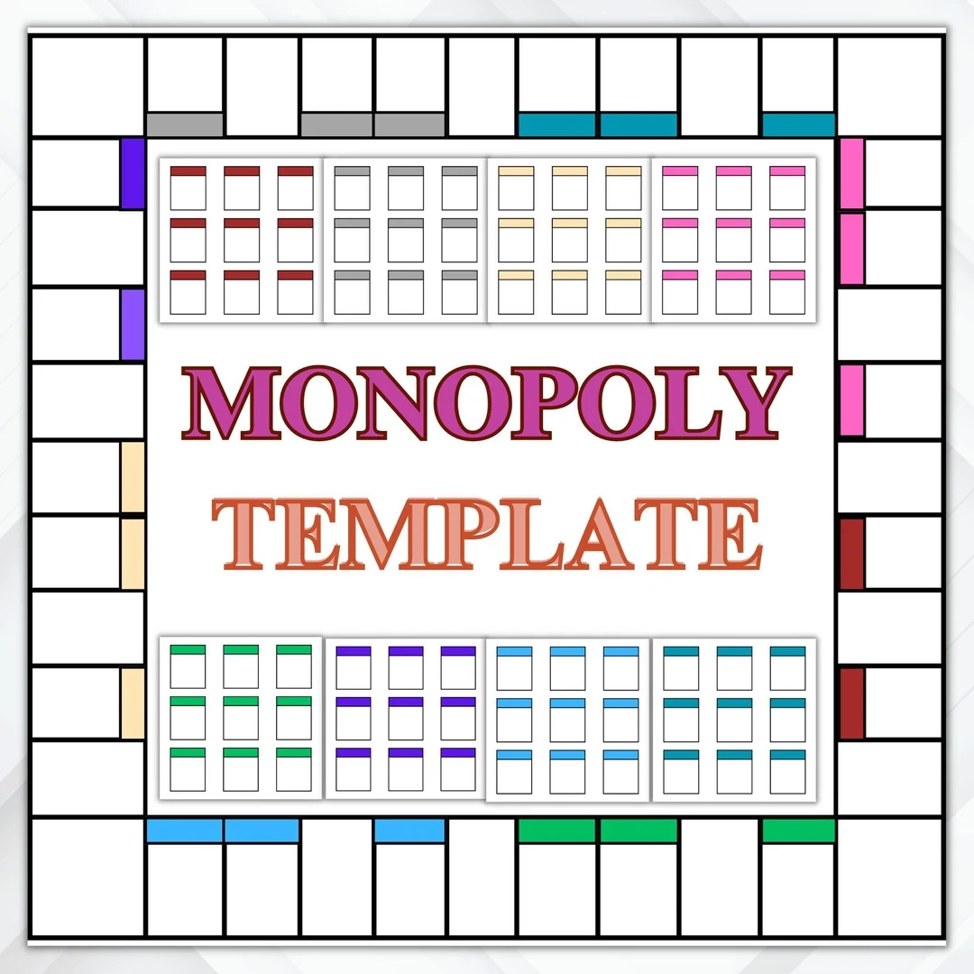 Custom Monopoly Game Board Template