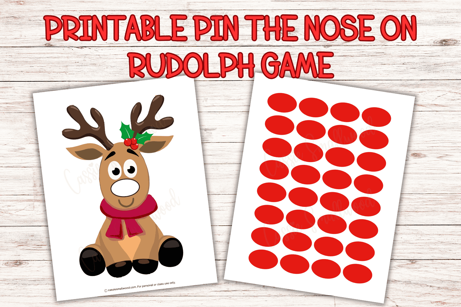 Cute Pin The Nose On Rudolph Game Free Printable