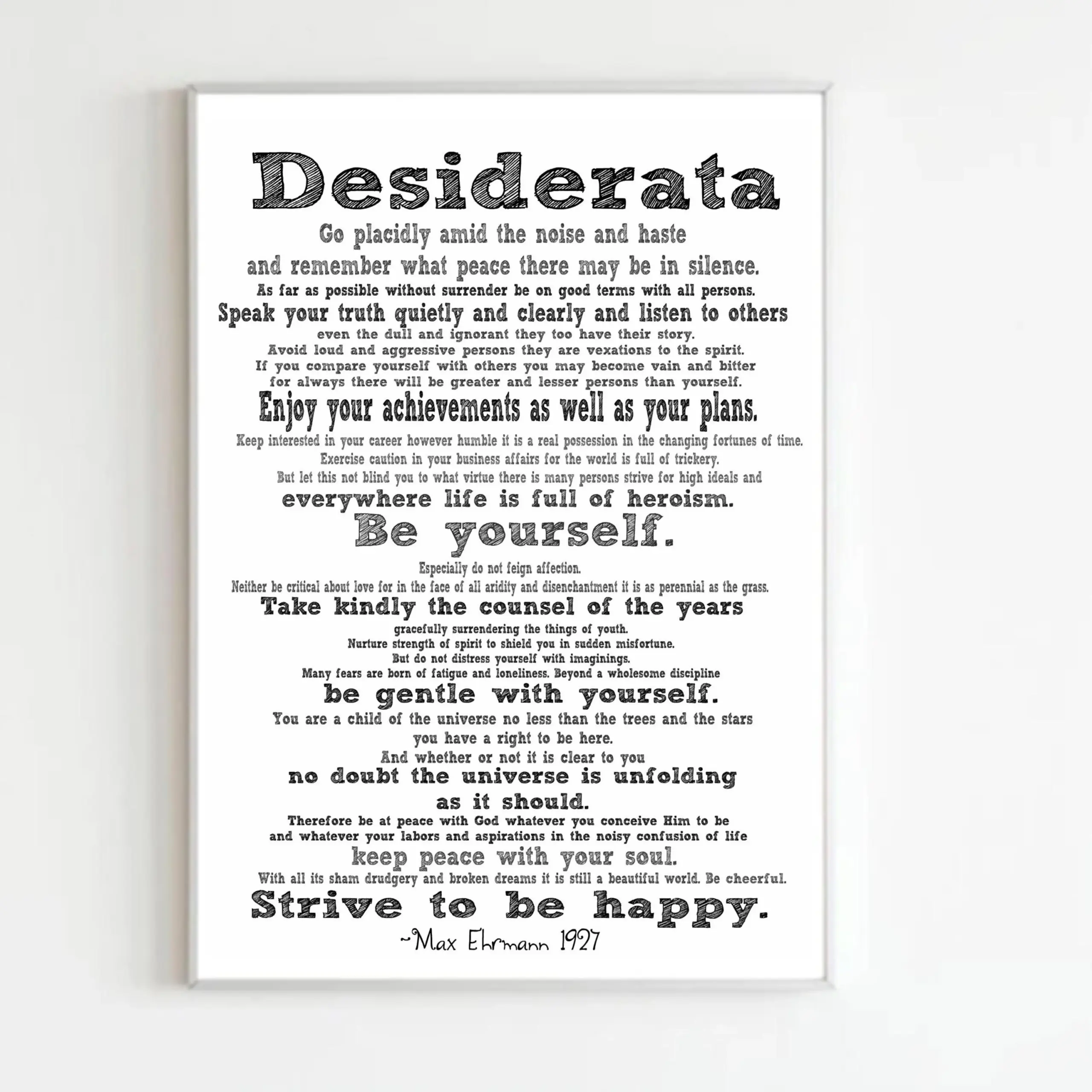 Desiderata Poem Printable Inspirational