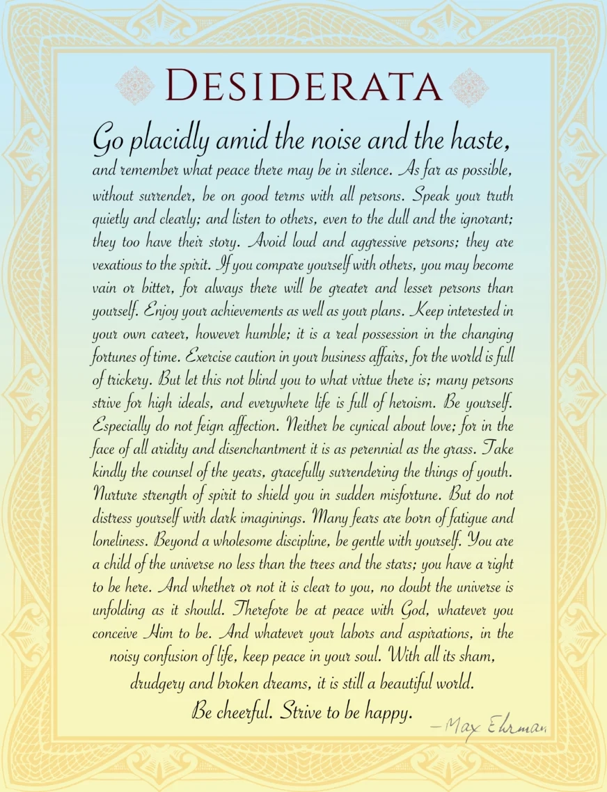 Desiderata Prints 10 Pack Of Prayer Posters