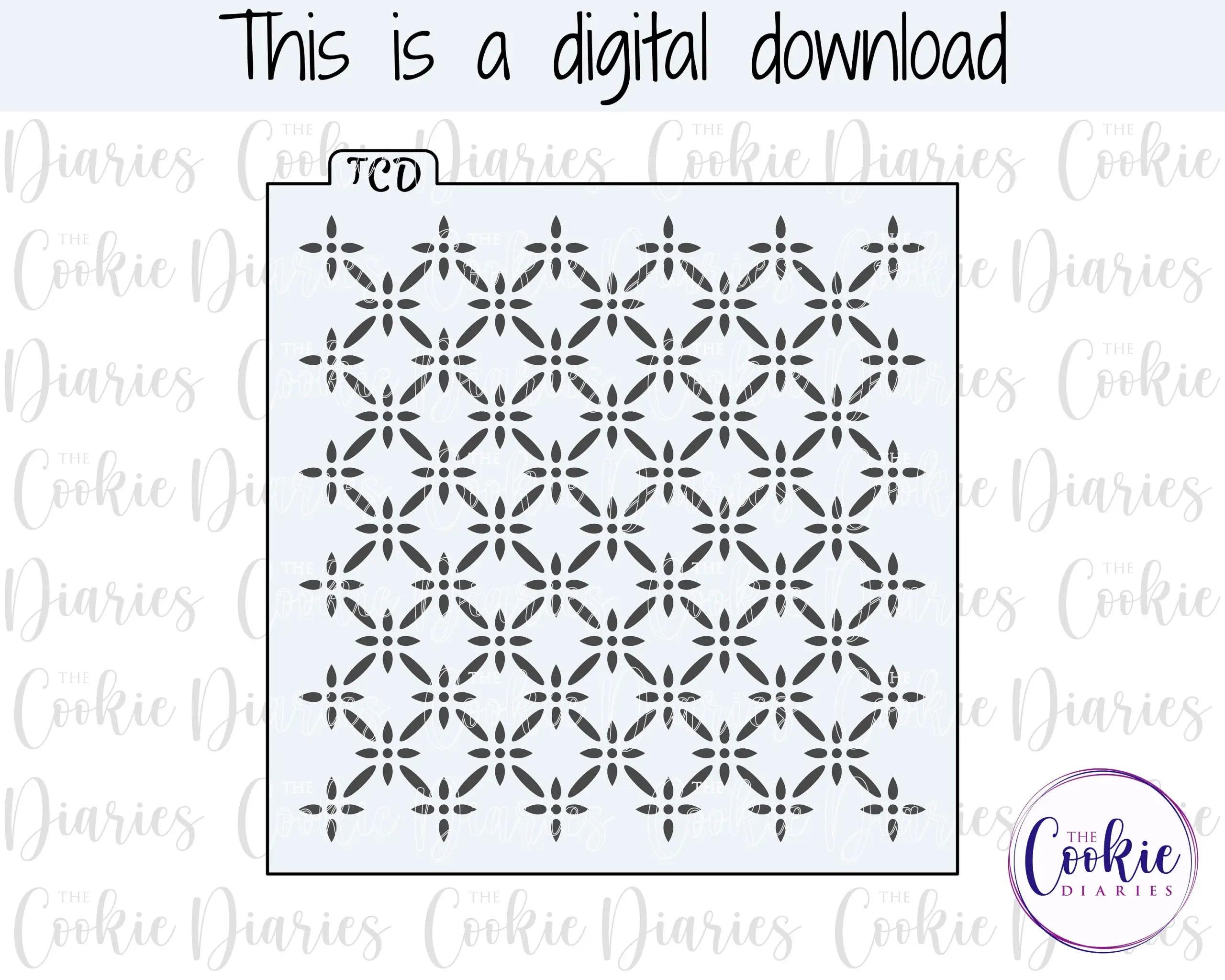 Digital Eyelet Lattice 2 Cookie Stencil Digital Eyelet Lattice 2 Cookie Stencil