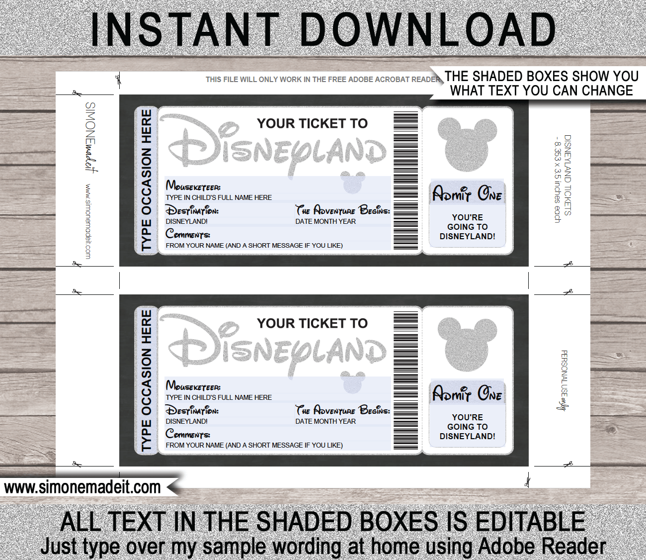 Disneyland Trip Printable Template