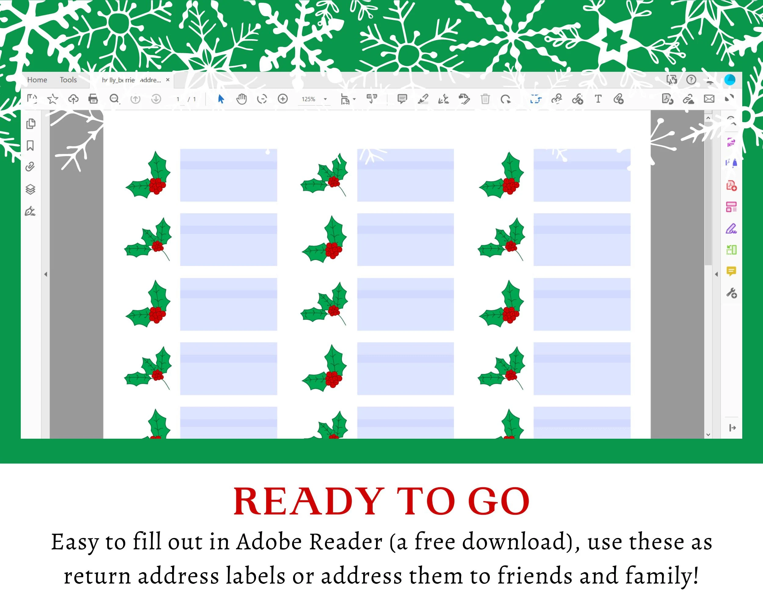 Diy Printable Holly Address Labels Diy Printable Holly Address Labels