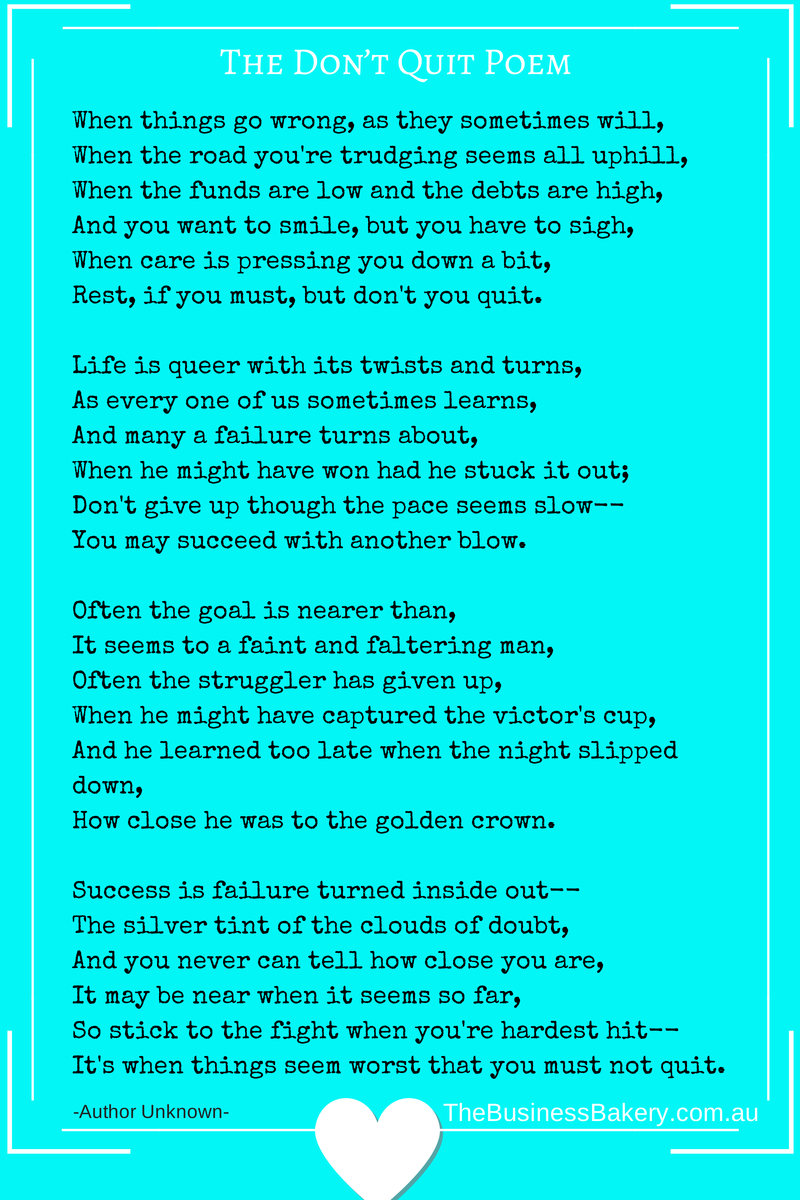 Dont Quit Poem Dont Quit Poem