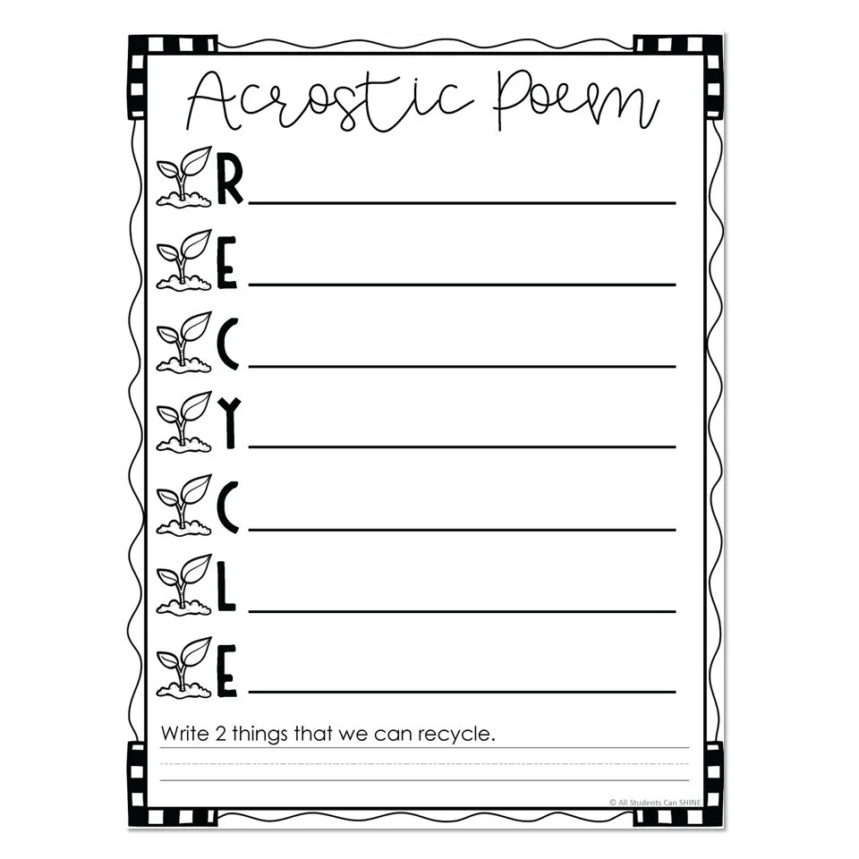 Earth Day Craftivity Acrostic Poems