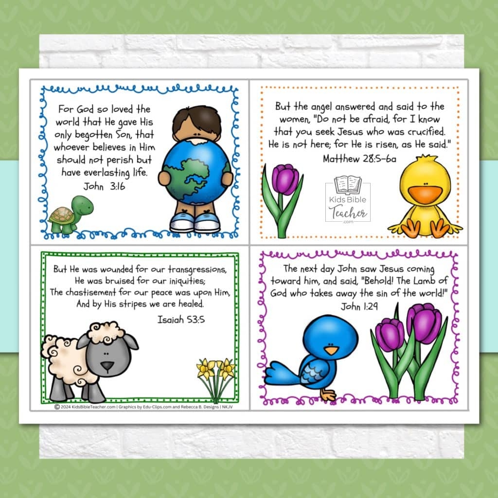 Easter Bible Verse Cards Set