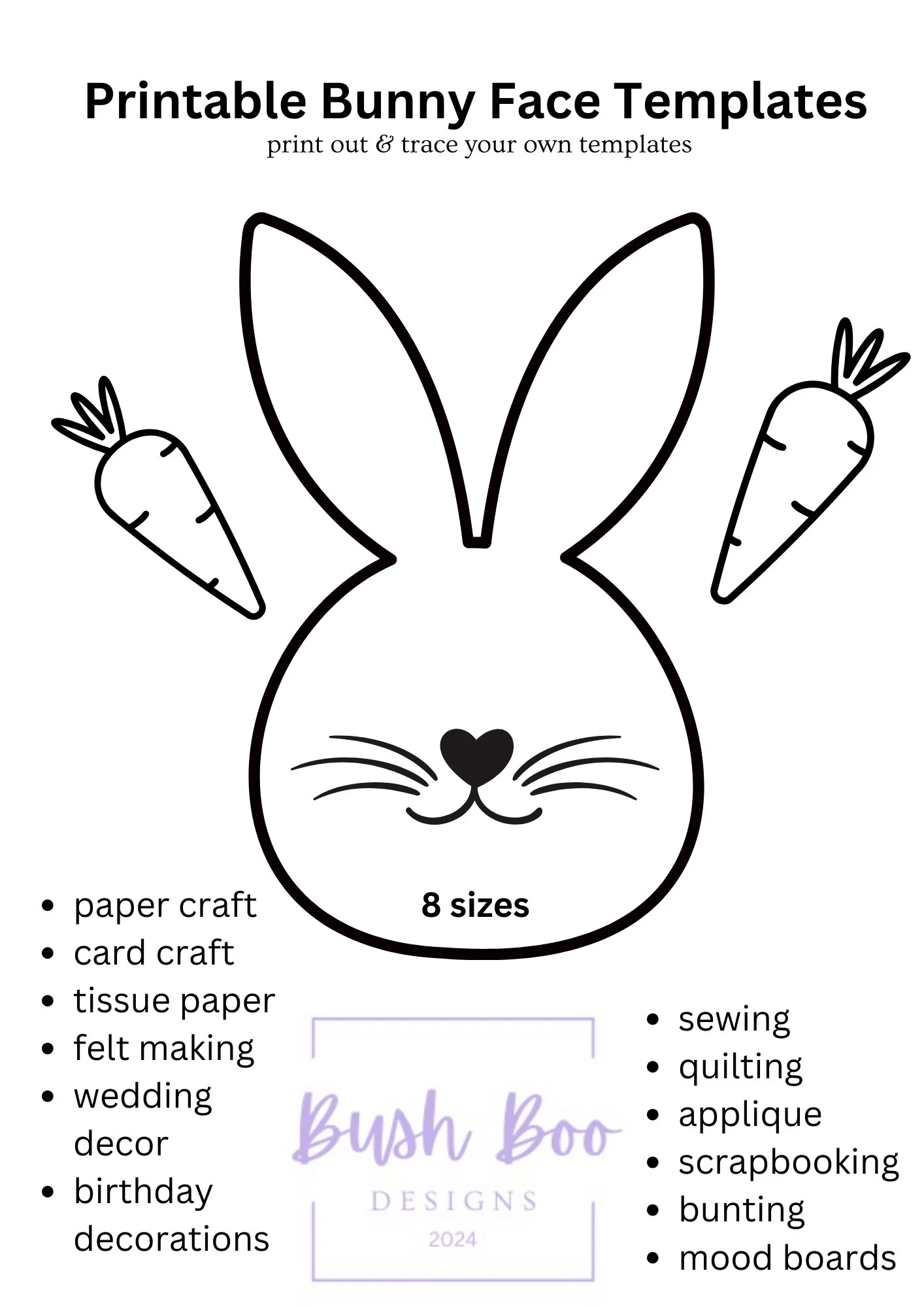 Easter Bunny Face Templates Papercraft