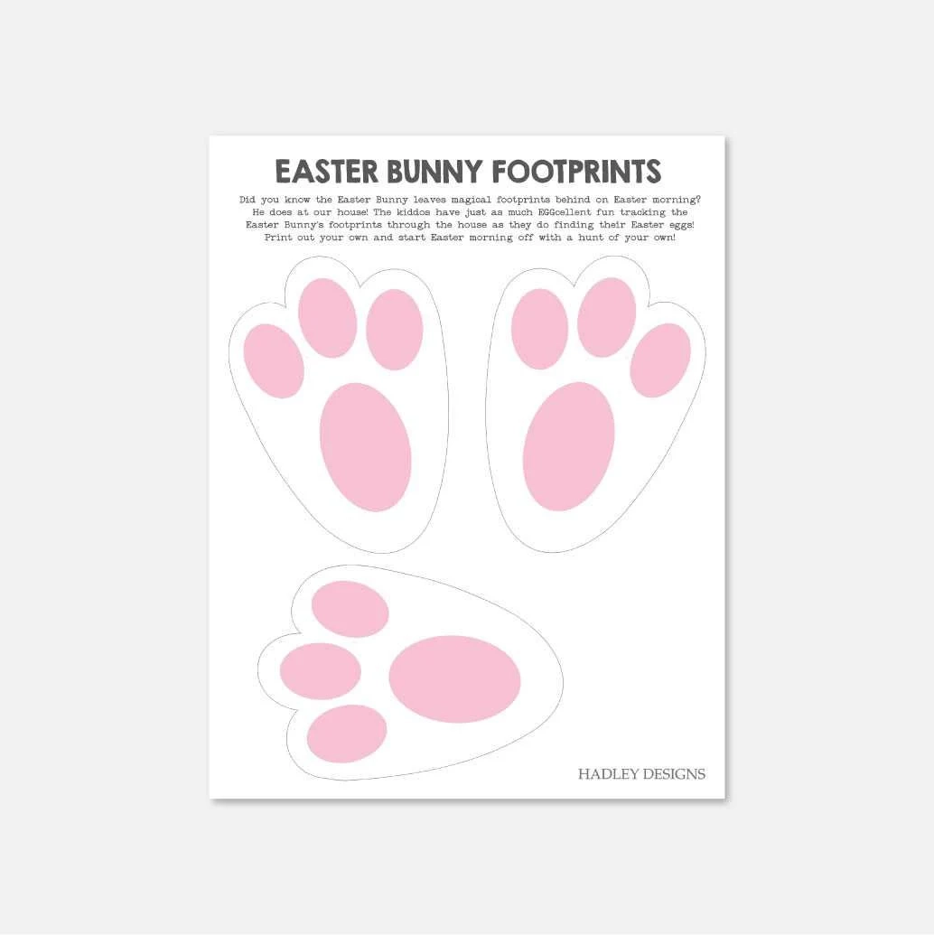 easter bunny feet template printable