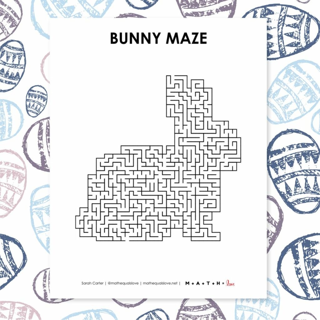 Easter Bunny Maze Printable Easter Bunny Maze Printable