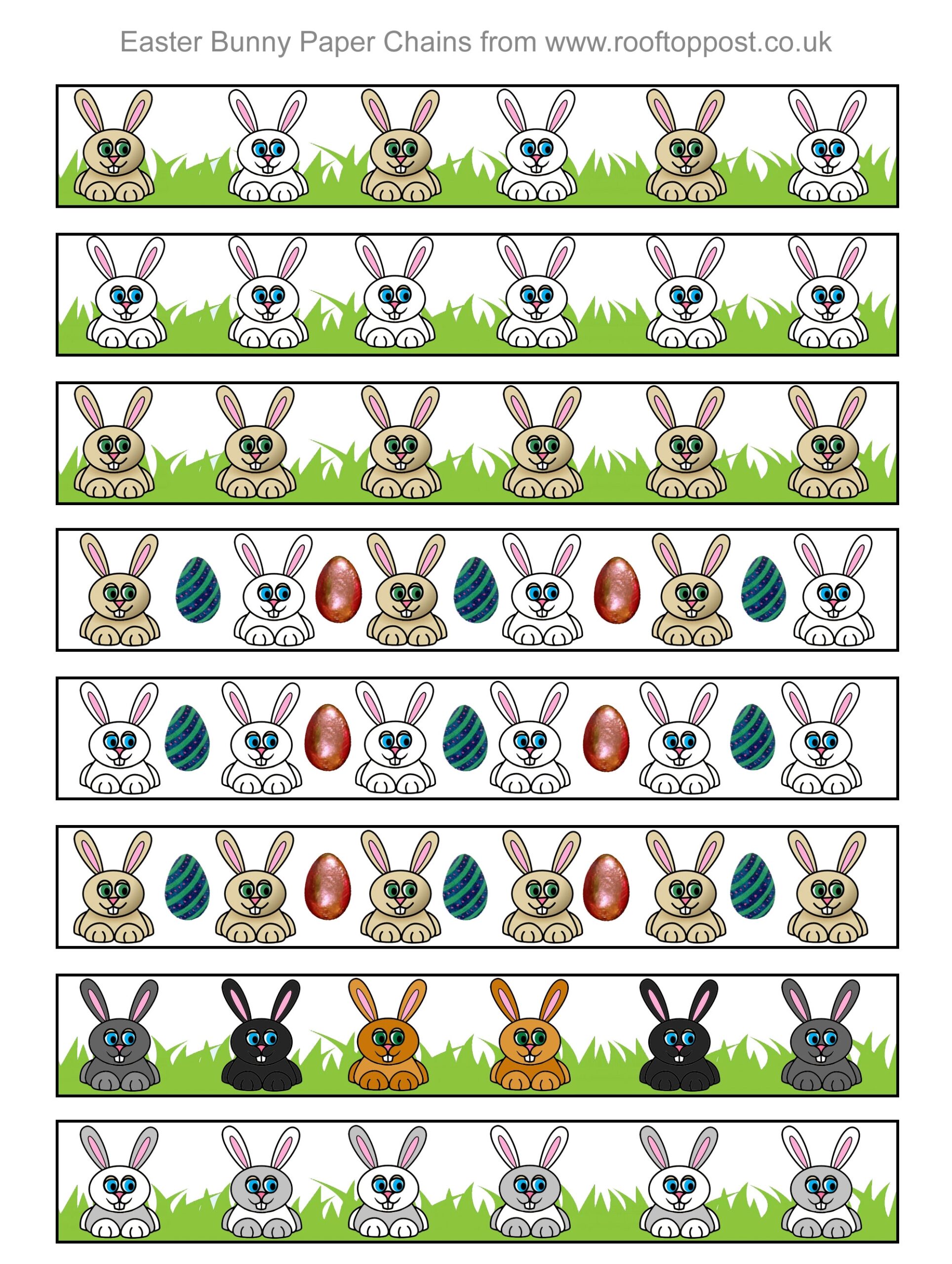 Easter Bunny Printable Paper Chains