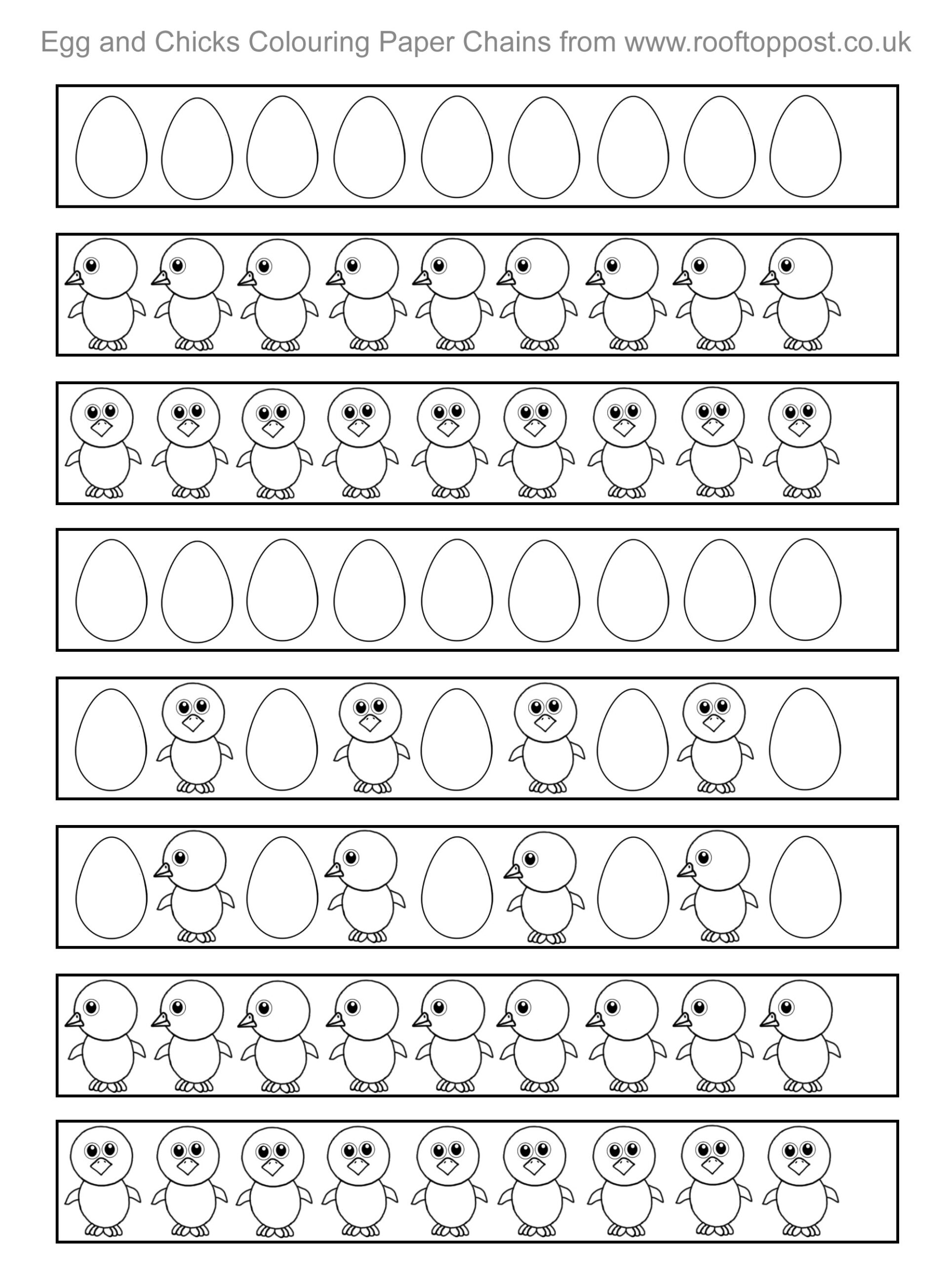 Easter Egg Colouring Printable Paper Chains