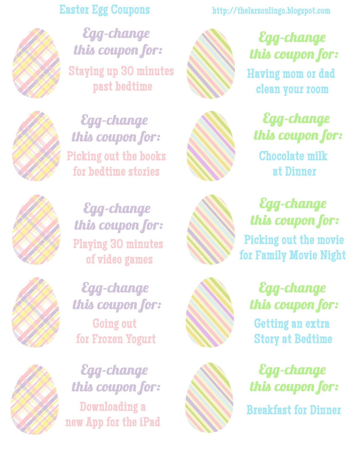 Easter Egg Coupons Free Printable Easter Egg Coupons Free Printable