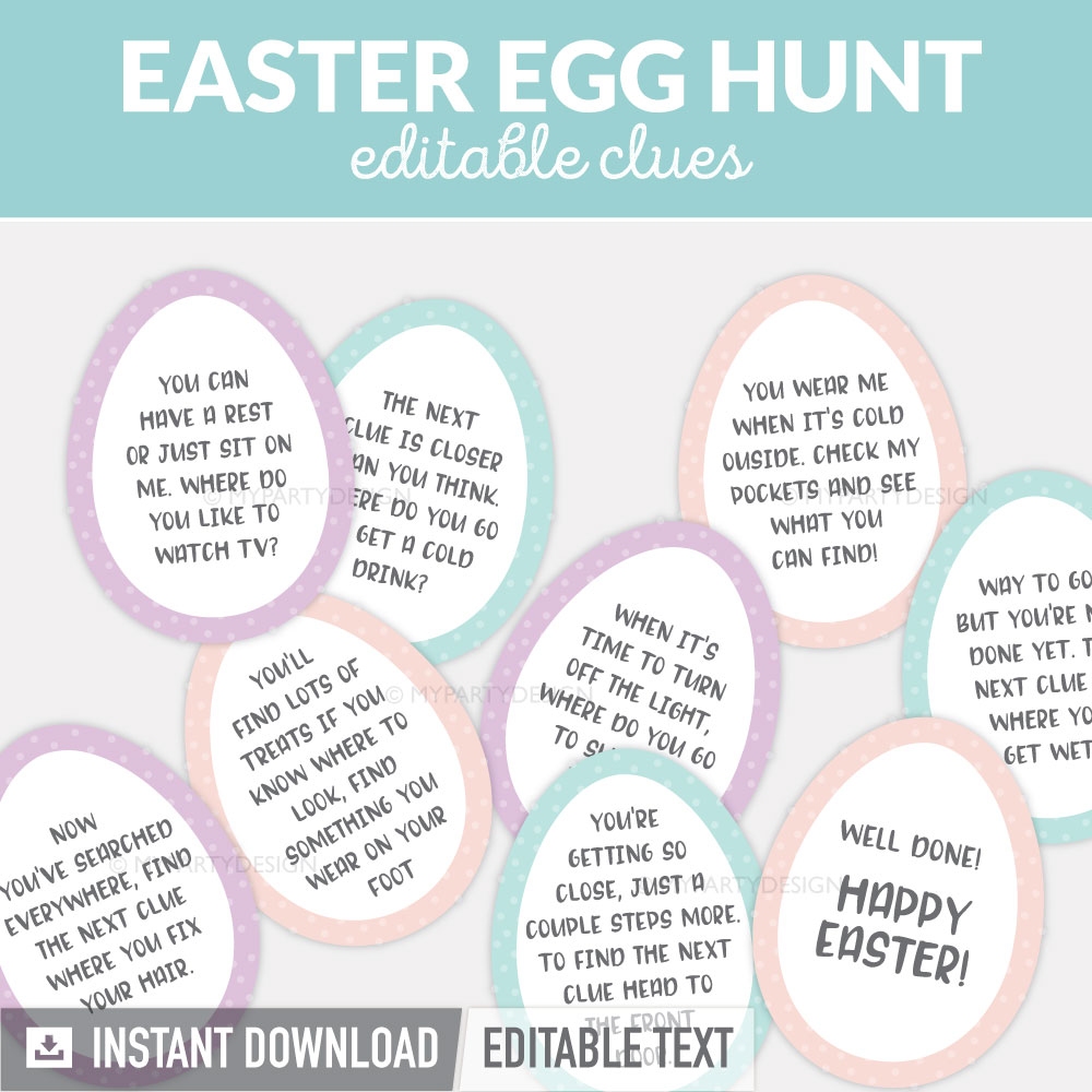 Easter Egg Hunt Clues Easter Egg Hunt Clues