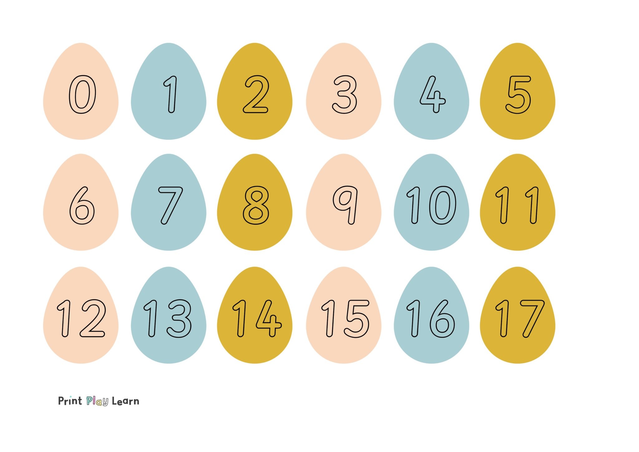 Easter Egg Number Cards 1 50