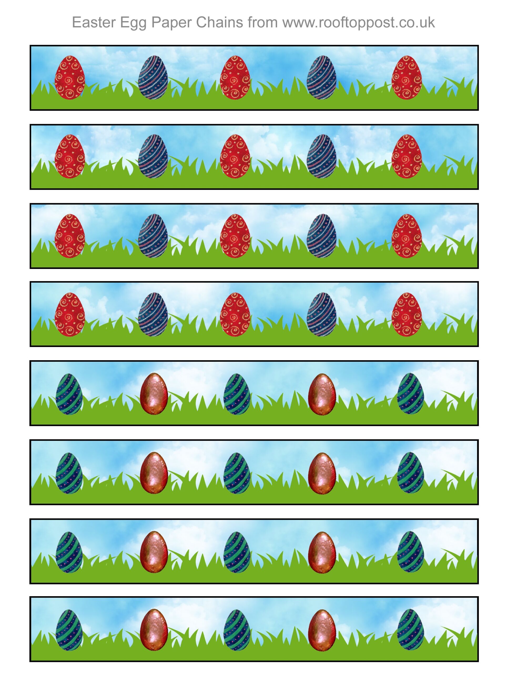 Easter Egg Printable Paper Chains