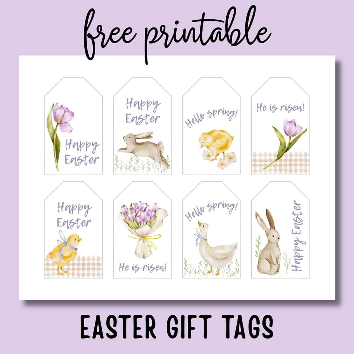 free printable easter gift bag tags