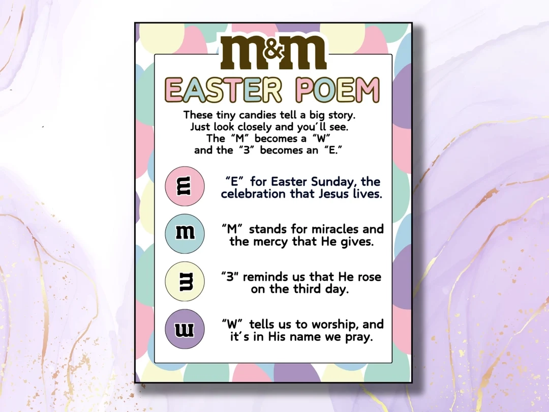 Easter Mm Story Printable Easter Poem