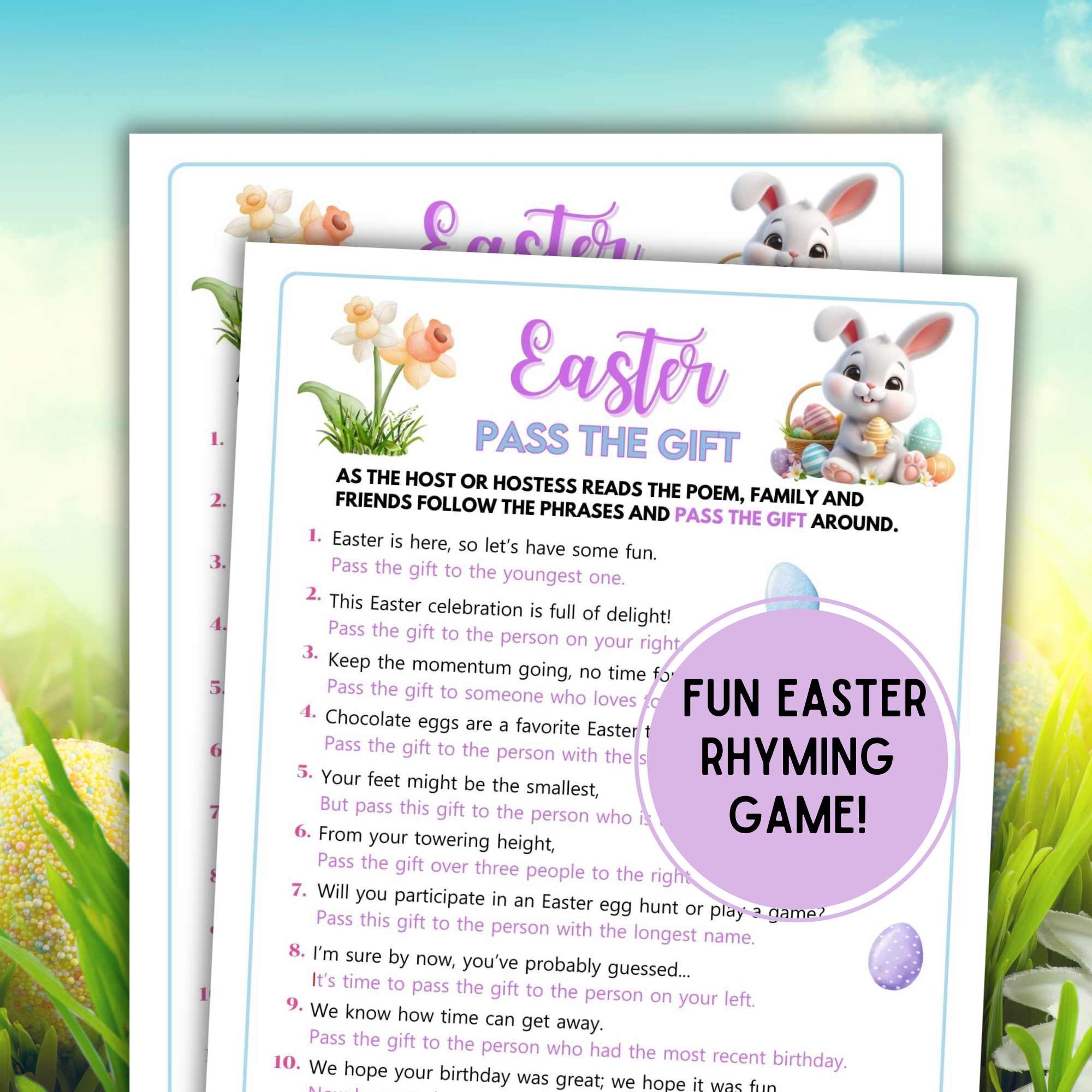 free printable pass the gift game