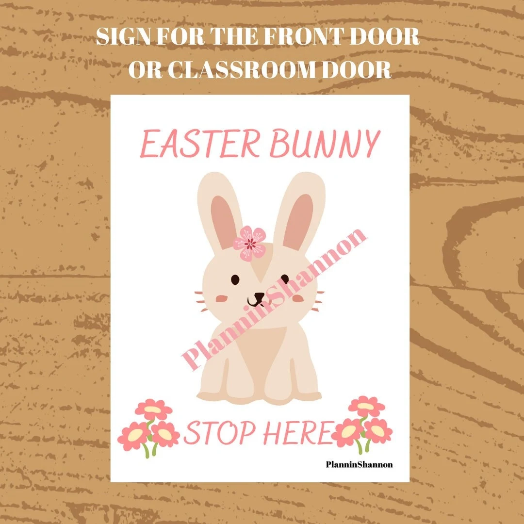 Easter Sign Easter Bunny Stop Here Sign