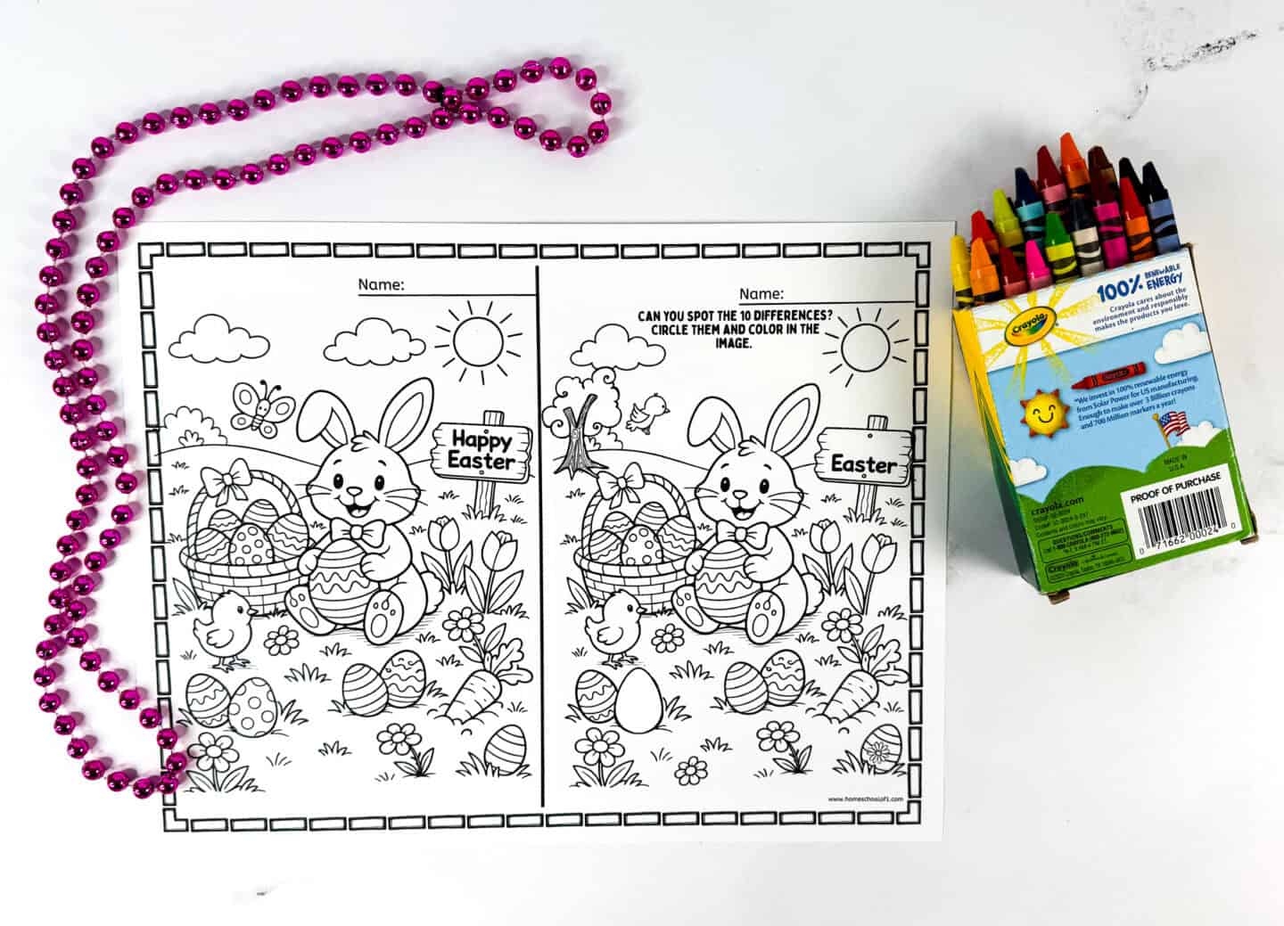 easter find the differences printable