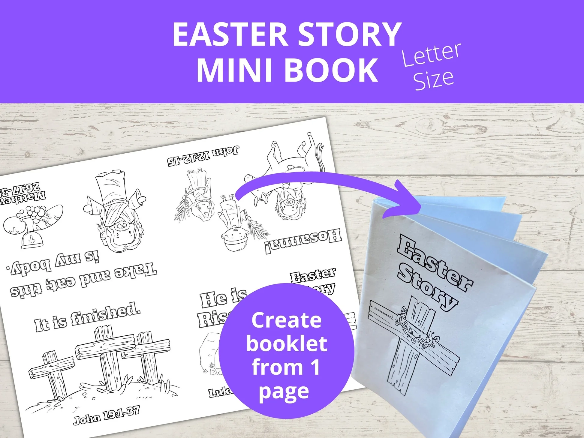 easter story printable mini book